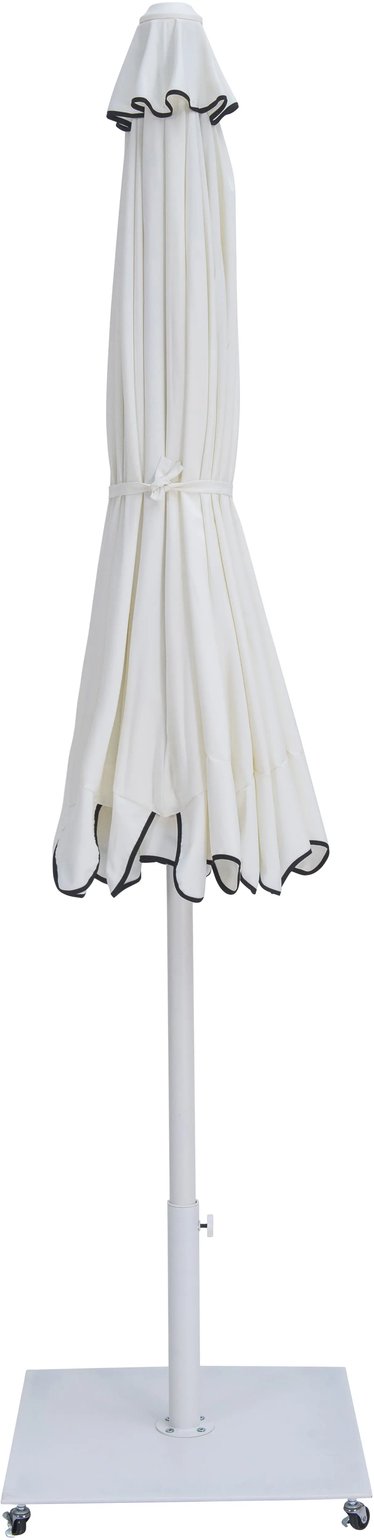 Amalfi White Patio Umbrella with White Aluminum Base Set-3