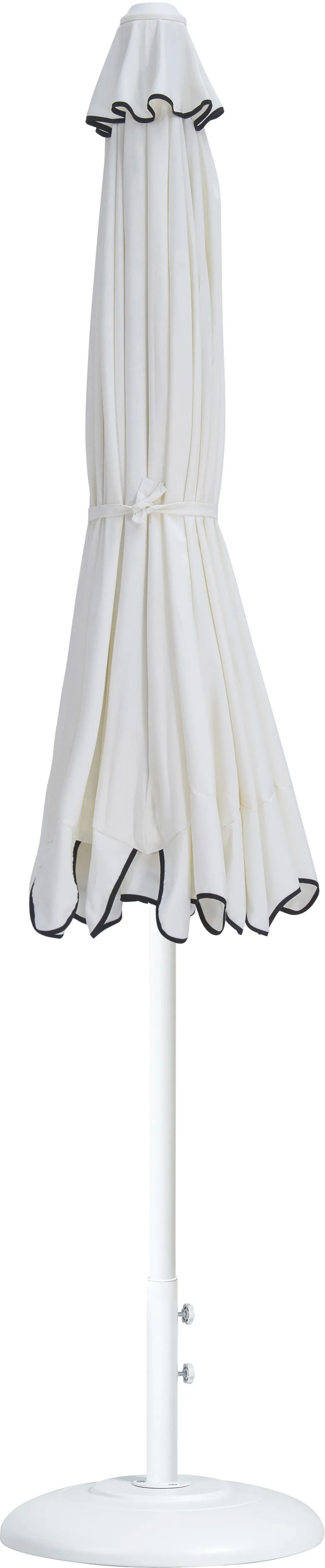 Amalfi White Patio Umbrella with White Aluminum Base Set-3