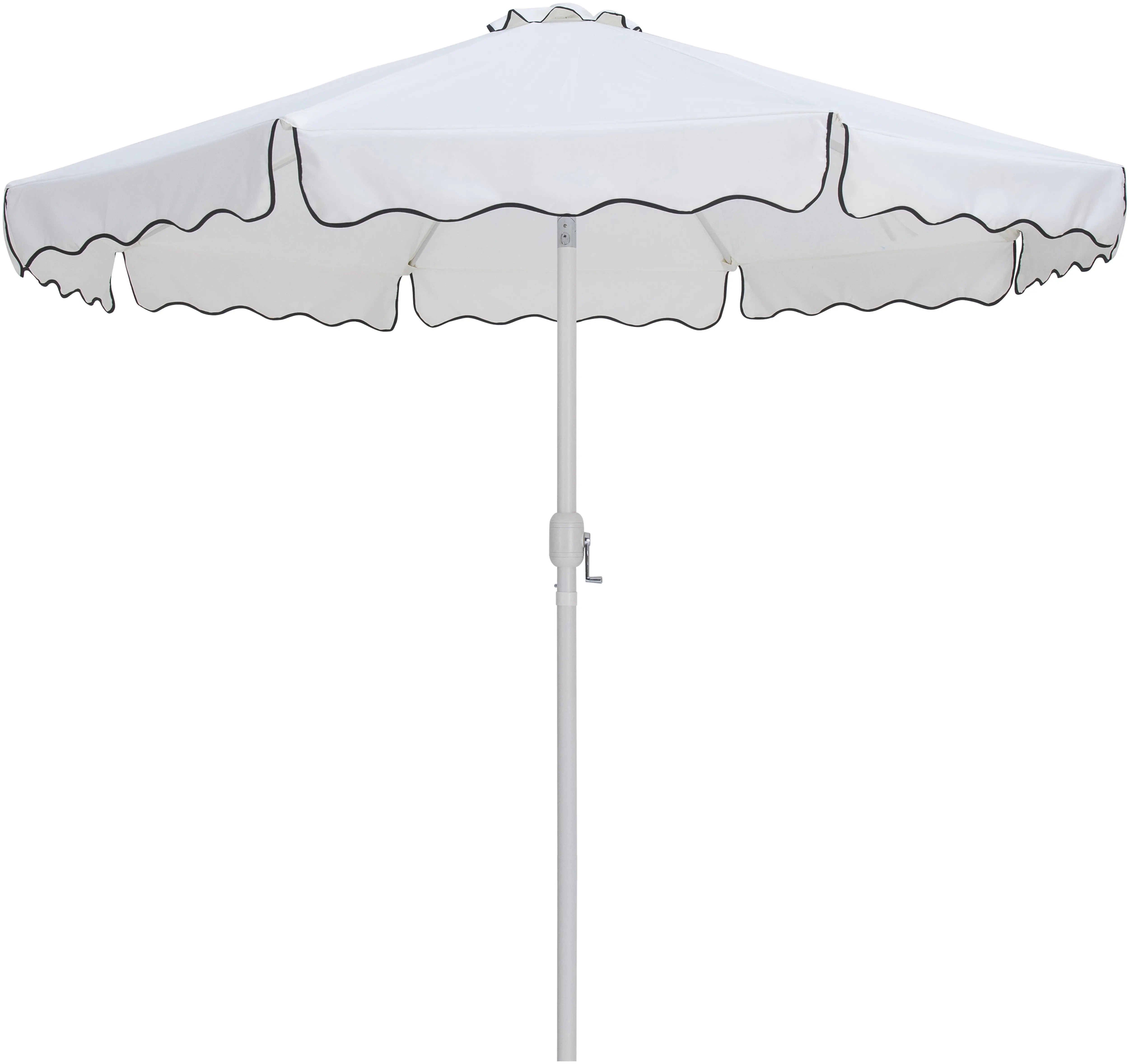 Amalfi White Patio Umbrella with White Aluminum Base Set-5