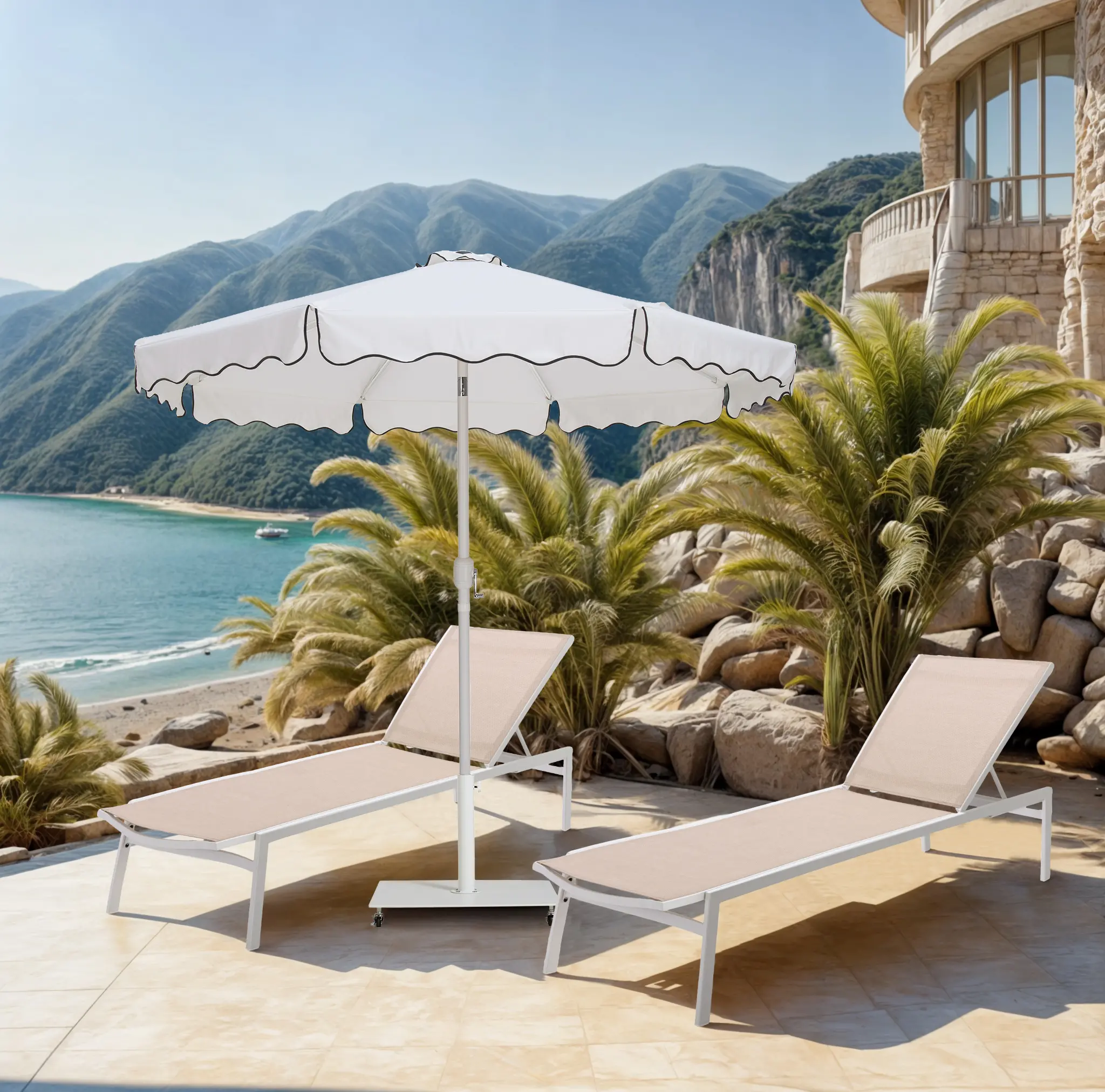 Amalfi White Patio Umbrella-2
