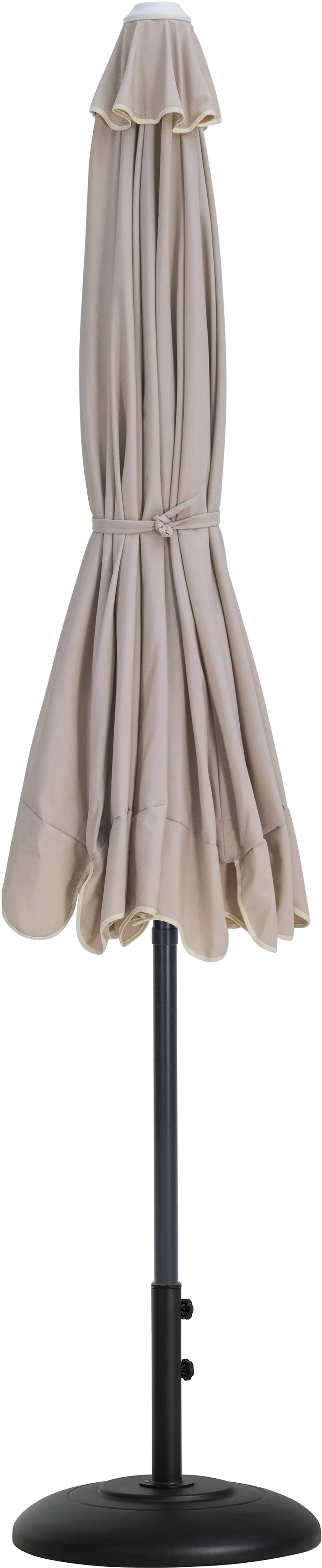 Amalfi Beige Patio Umbrella with Black Aluminum Base Set-3