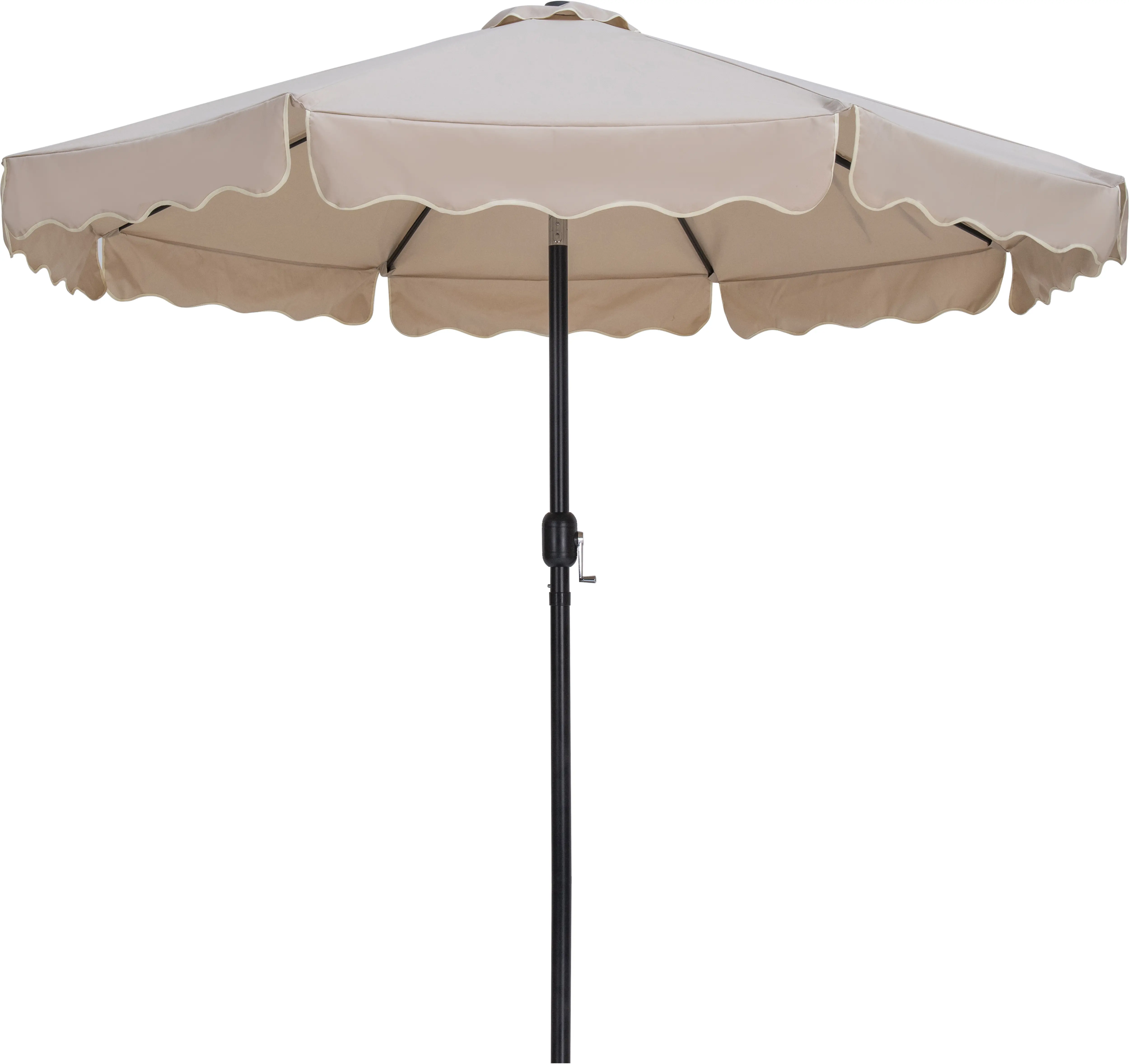 Amalfi Beige Patio Umbrella with Black Aluminum Base Set-5