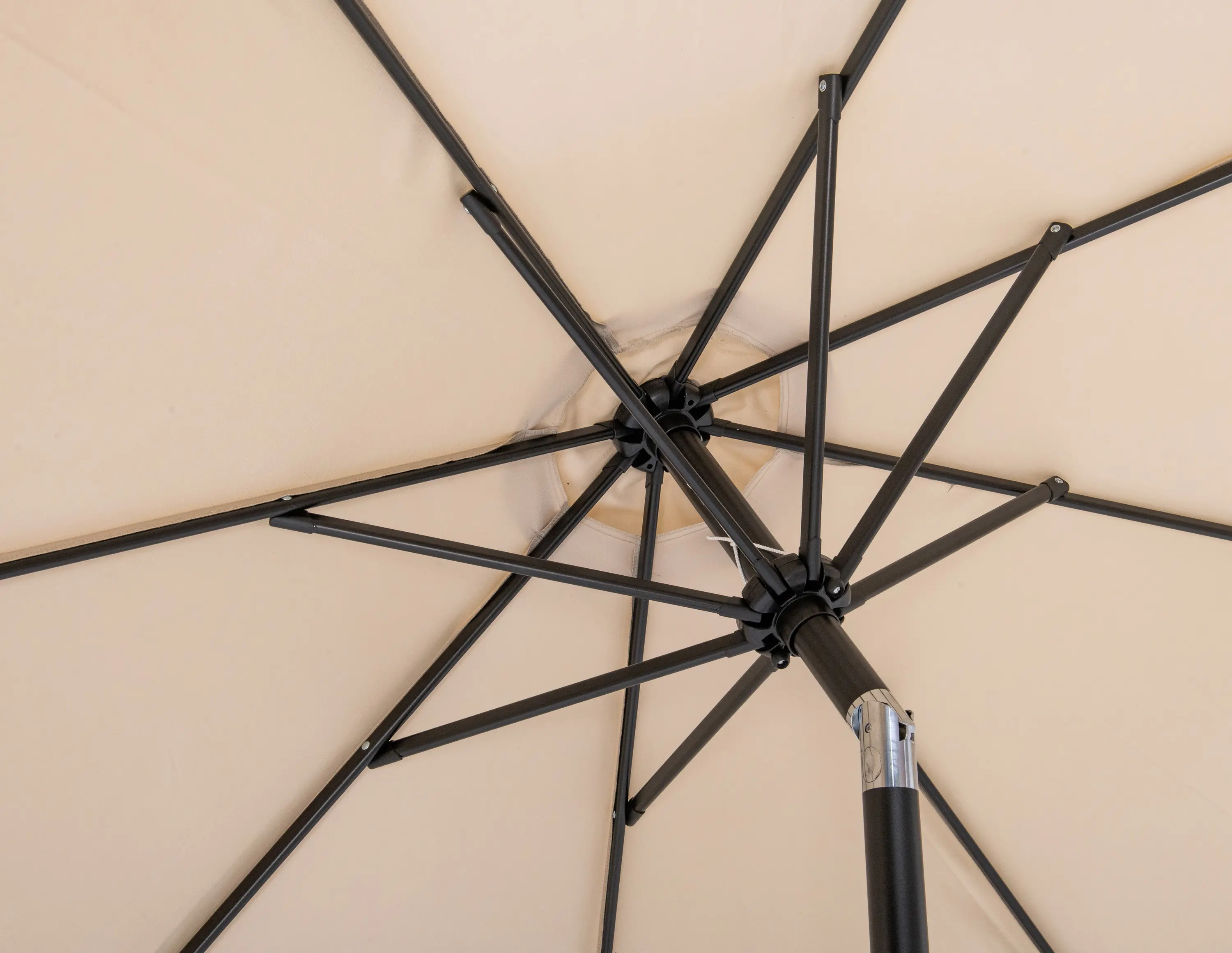 Amalfi Beige Patio Umbrella with Black Aluminum Base Set-6