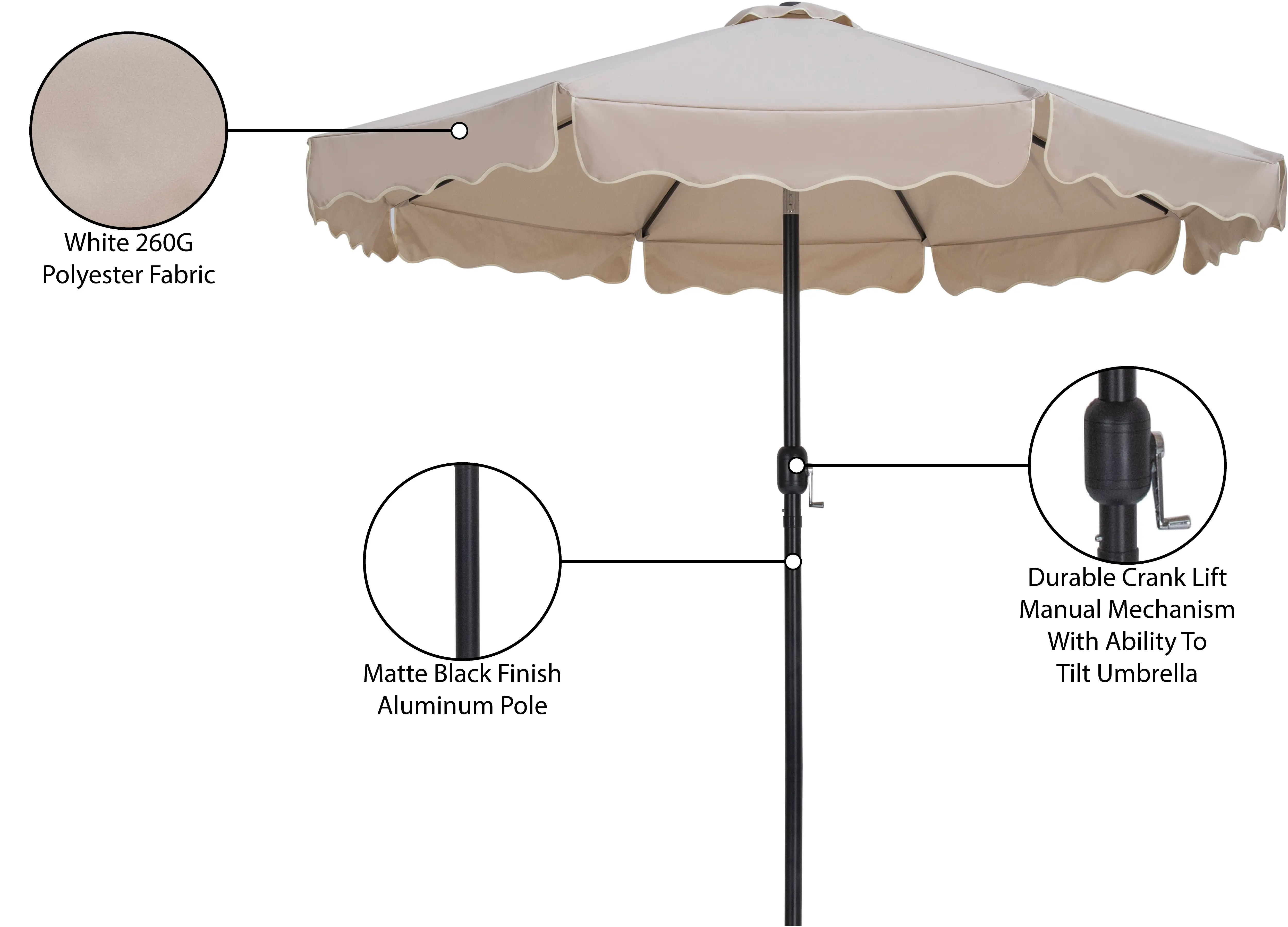 Amalfi Beige Patio Umbrella-10