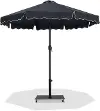 Amalfi Black Patio Umbrella with Black Aluminum Base Set