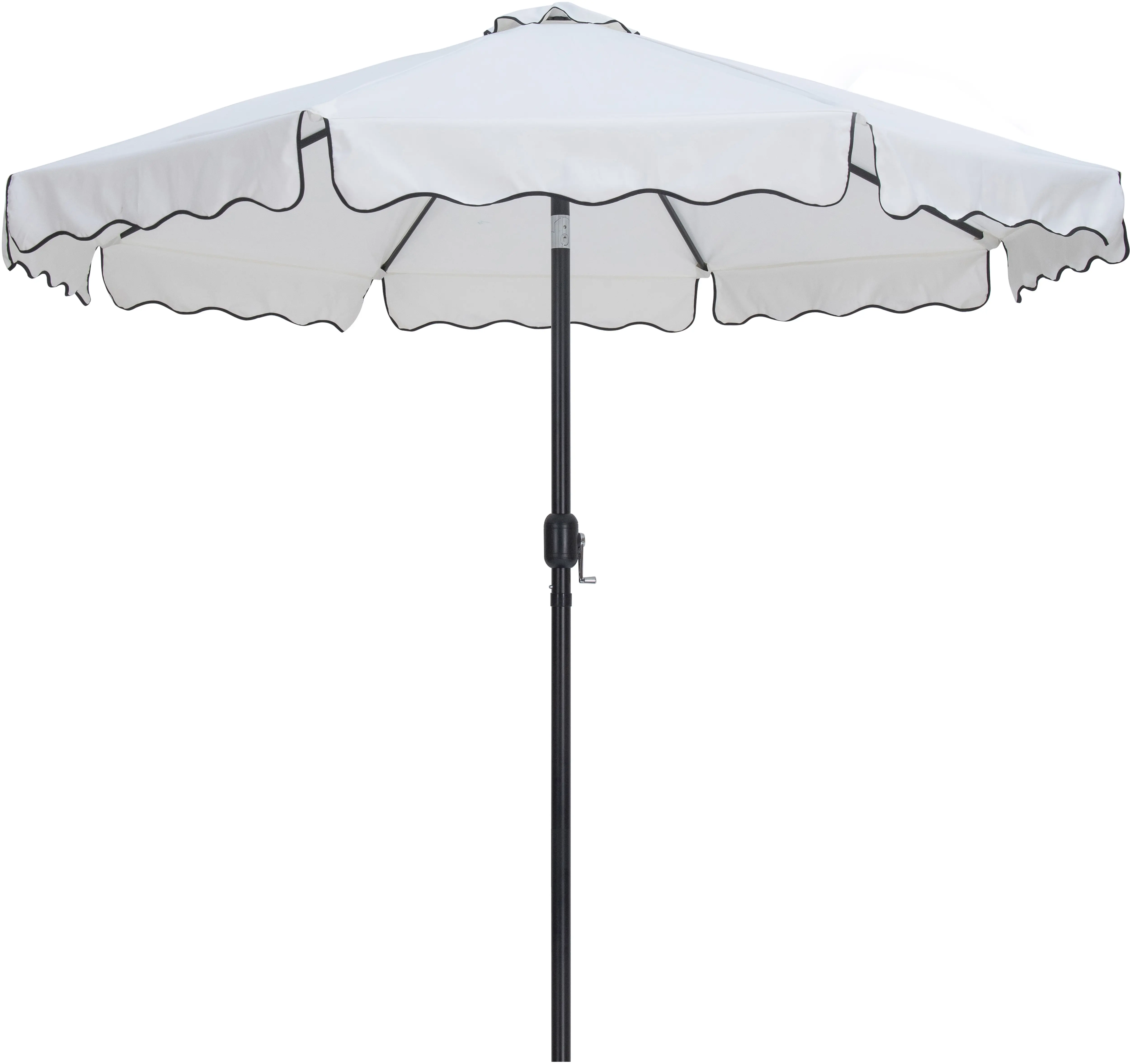 Amalfi White Patio Umbrella with Black Aluminum Base Set-5
