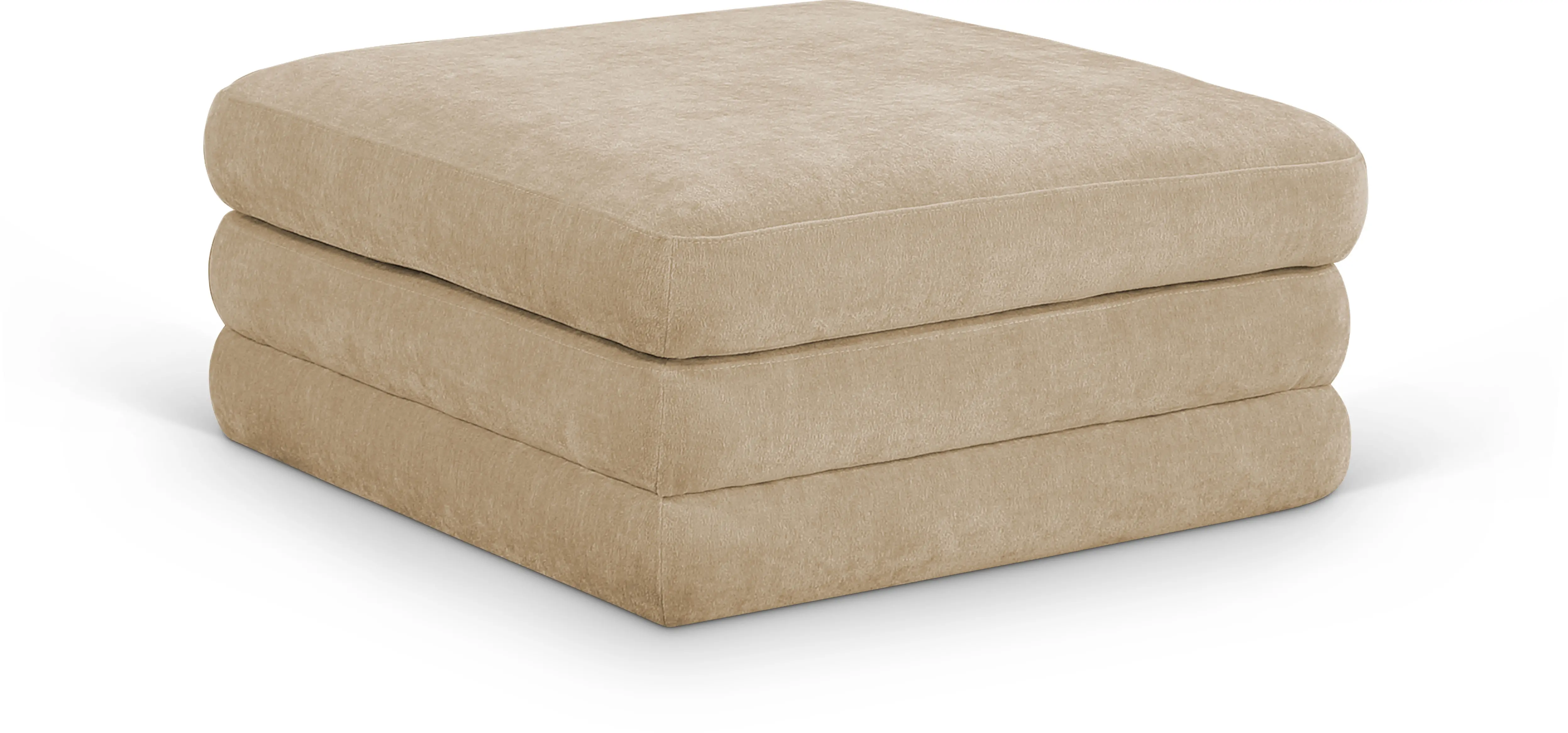 Stellar Beige Chenille Modular Ottoman-1