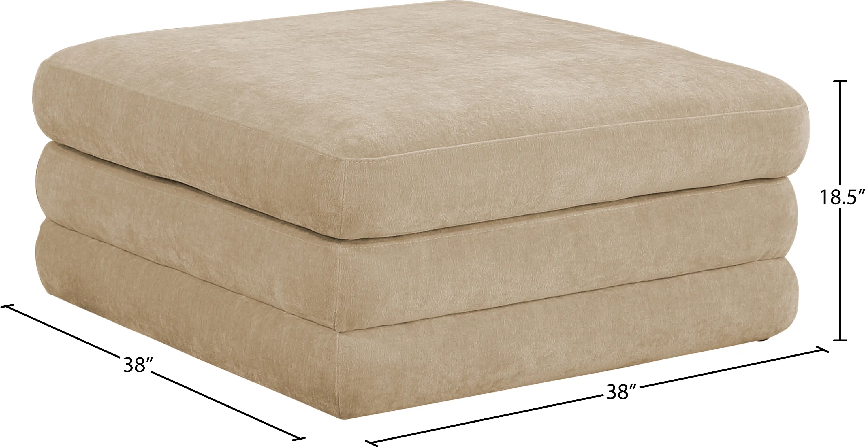 Stellar Beige Chenille Modular Ottoman-5
