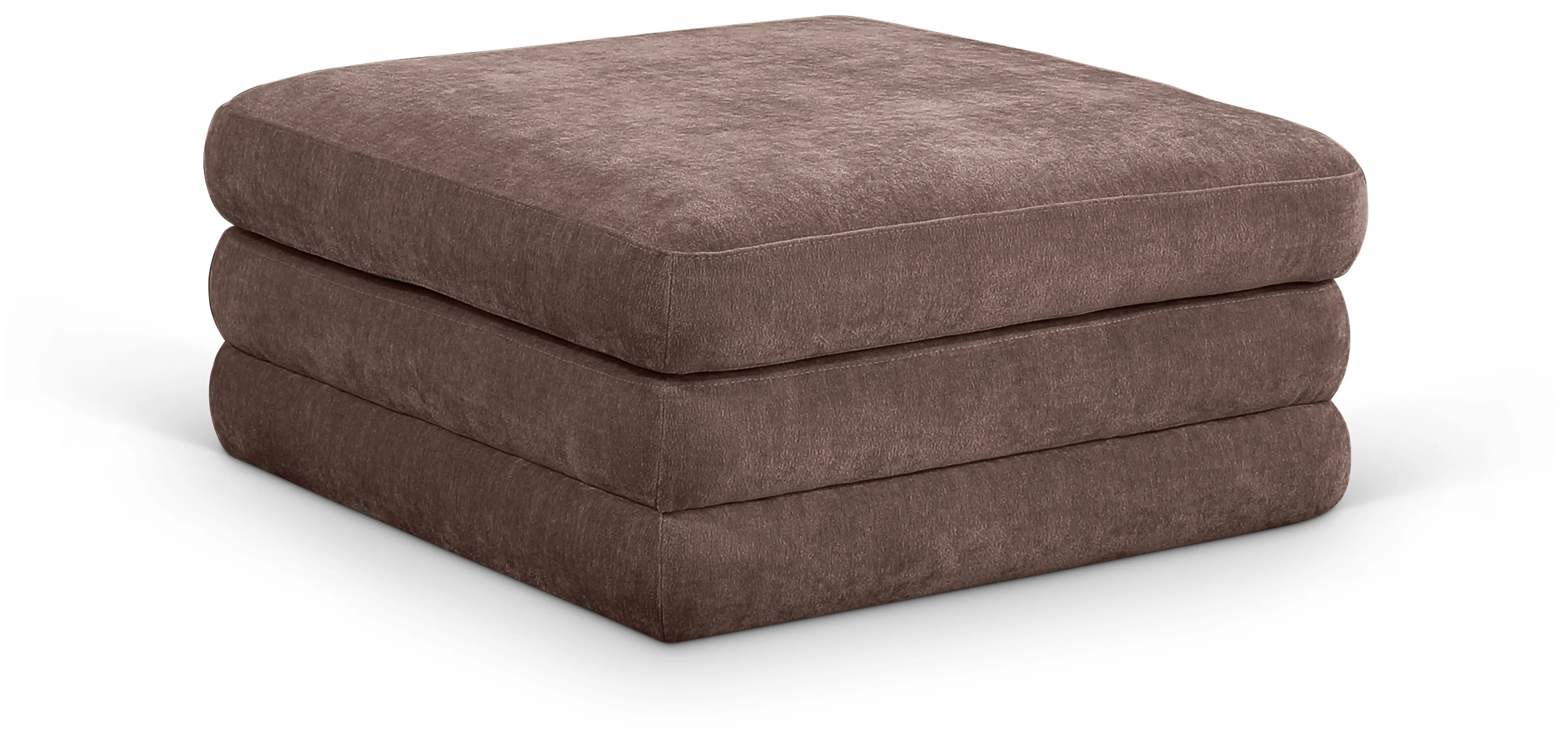 Stellar Brown Chenille Modular Ottoman-1