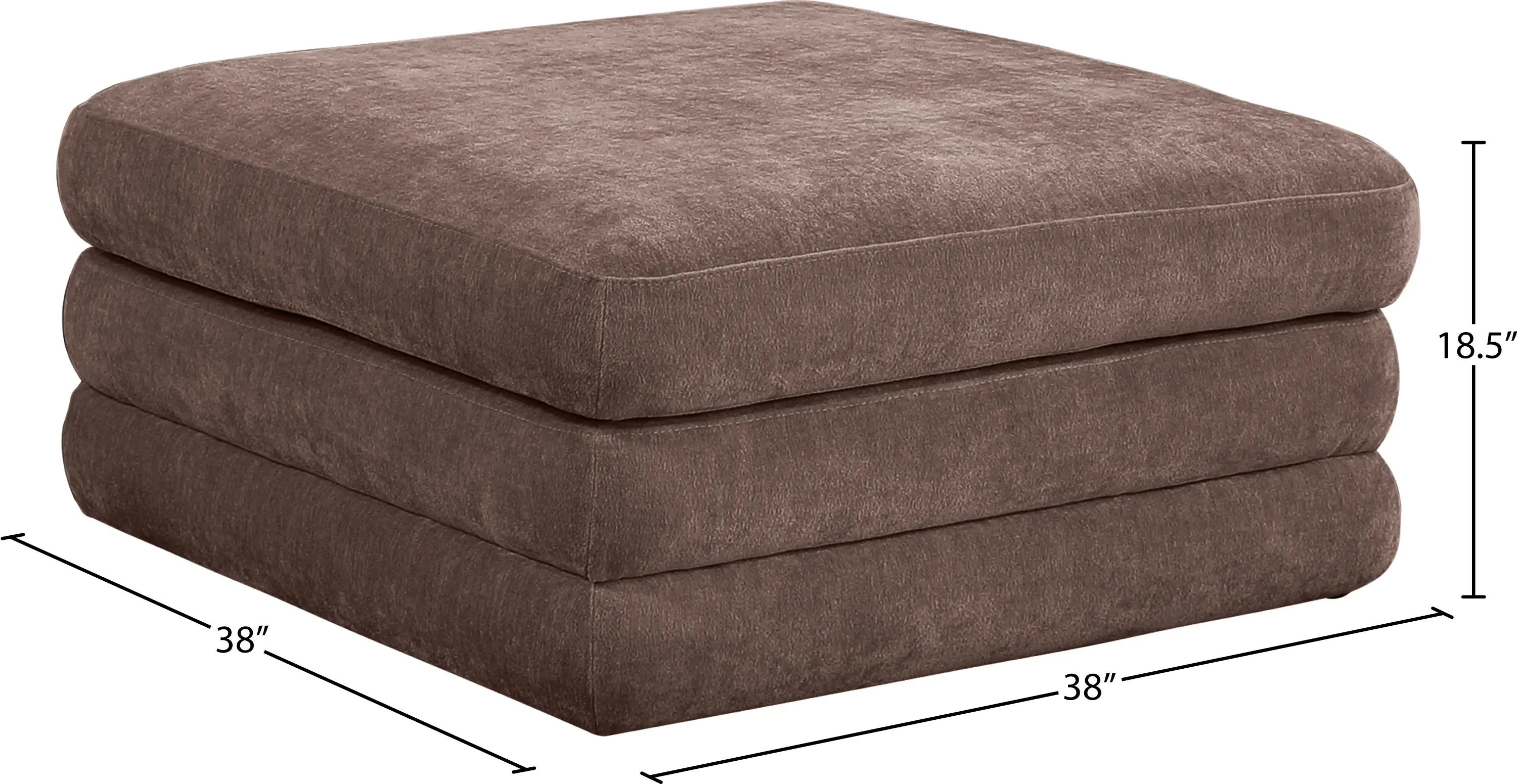 Stellar Brown Chenille Modular Ottoman-5