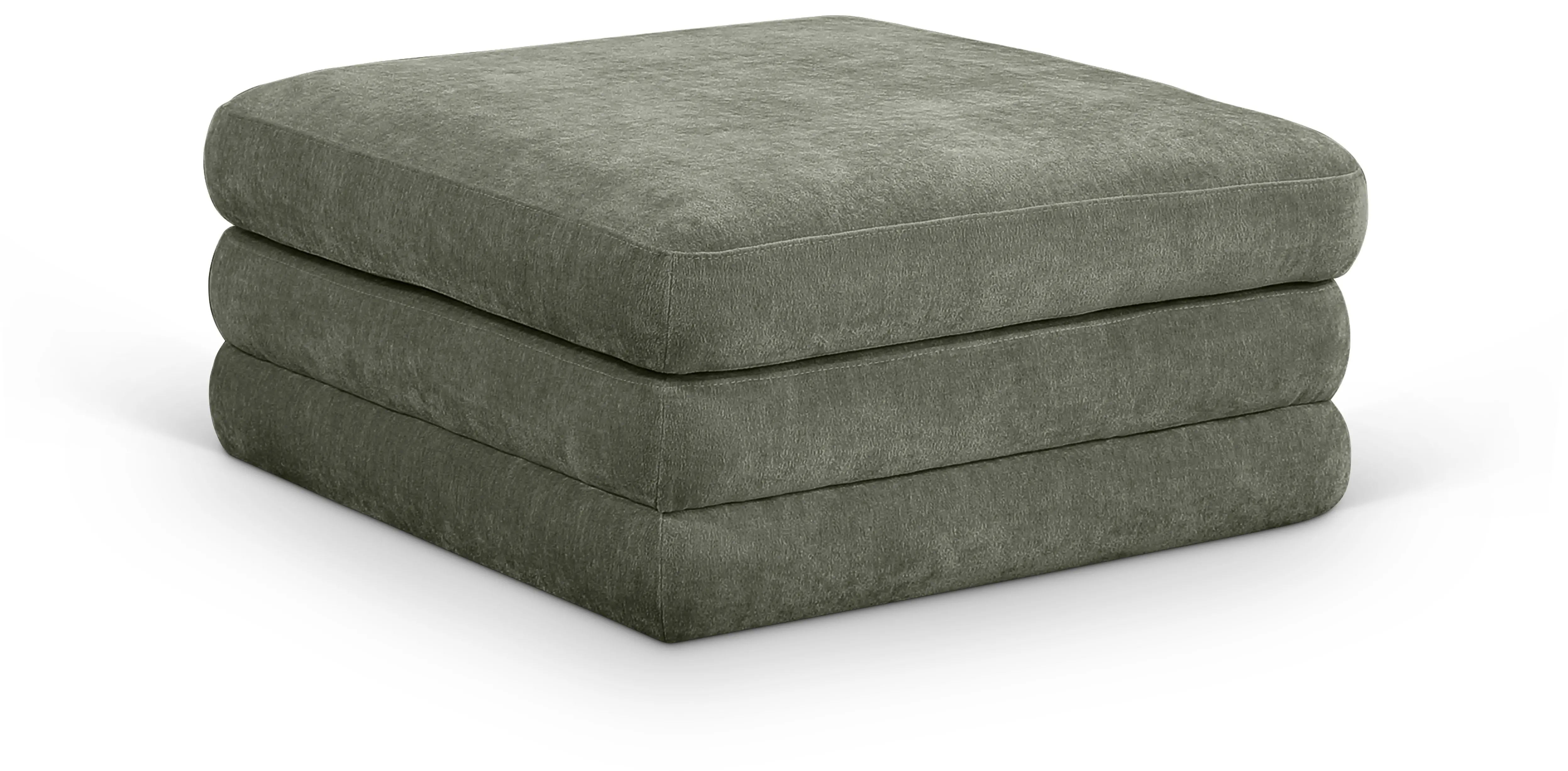 Stellar Green Chenille Modular Ottoman-1
