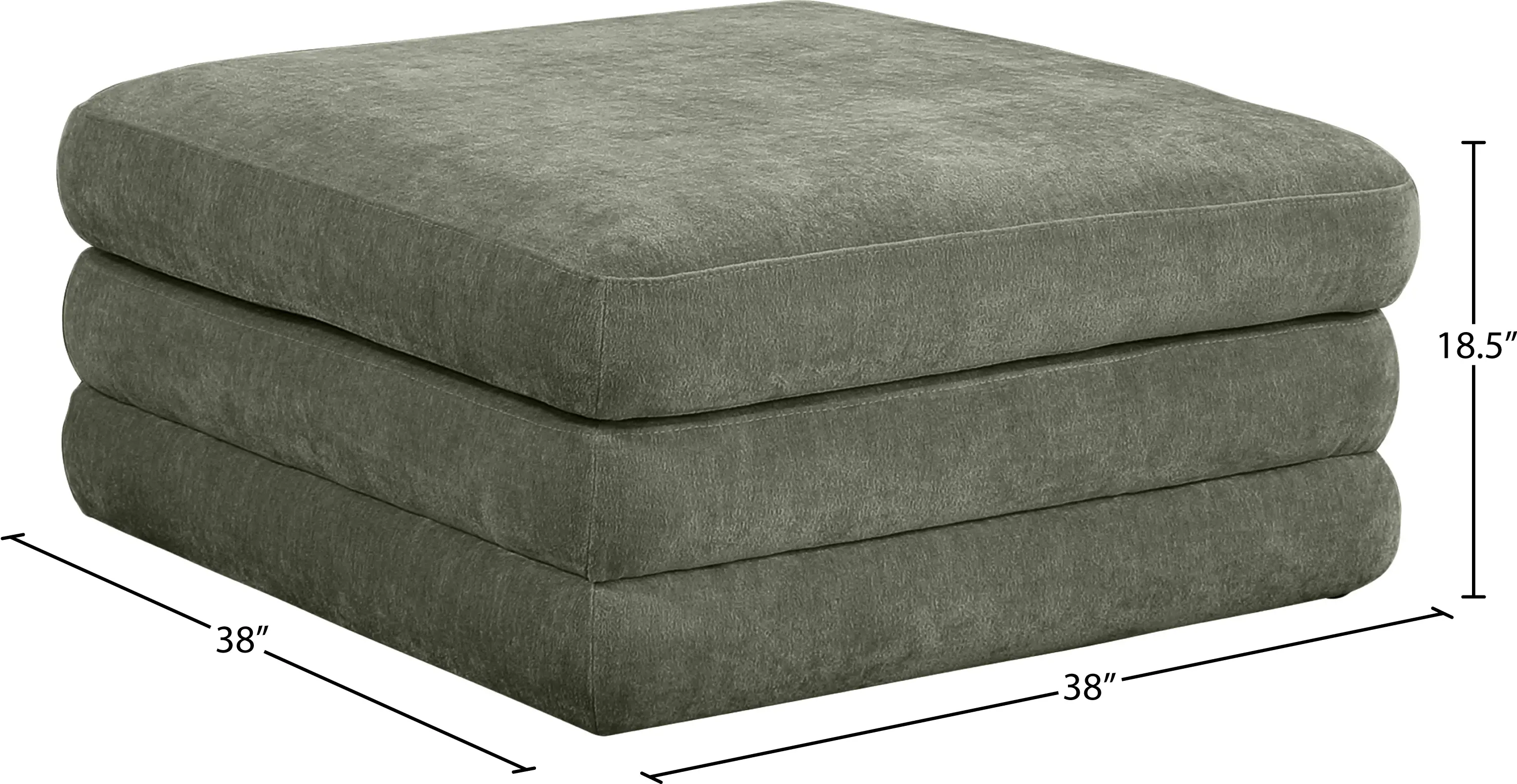 Stellar Green Chenille Modular Ottoman-5