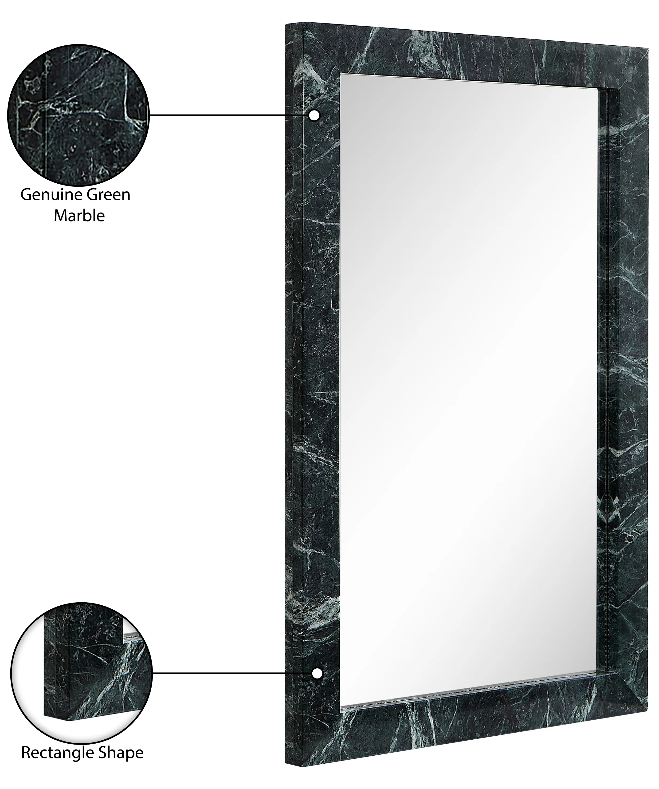 Pavia Green Genuine Marble Mirror-7