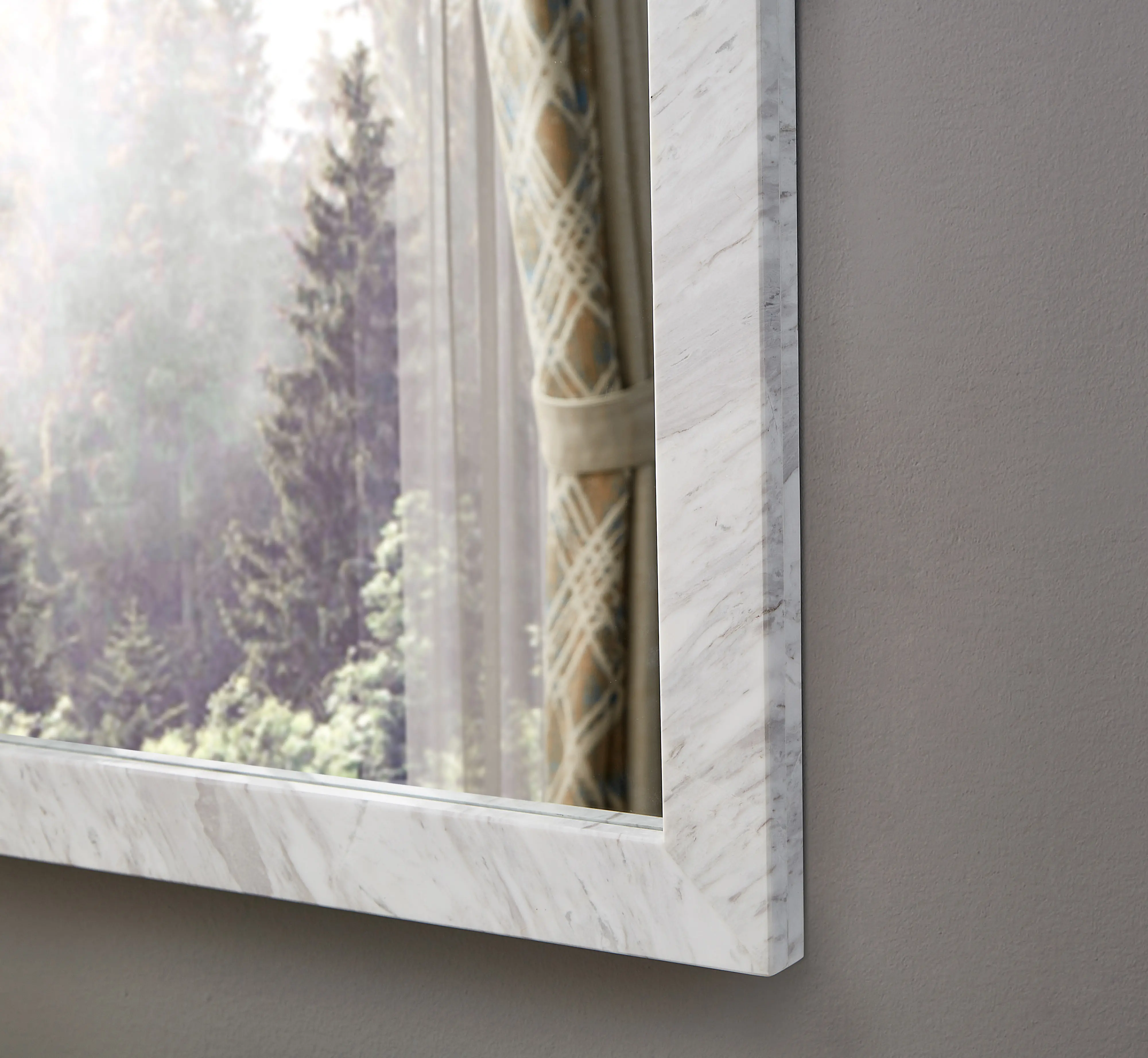 Pavia White Genuine Marble Mirror-3