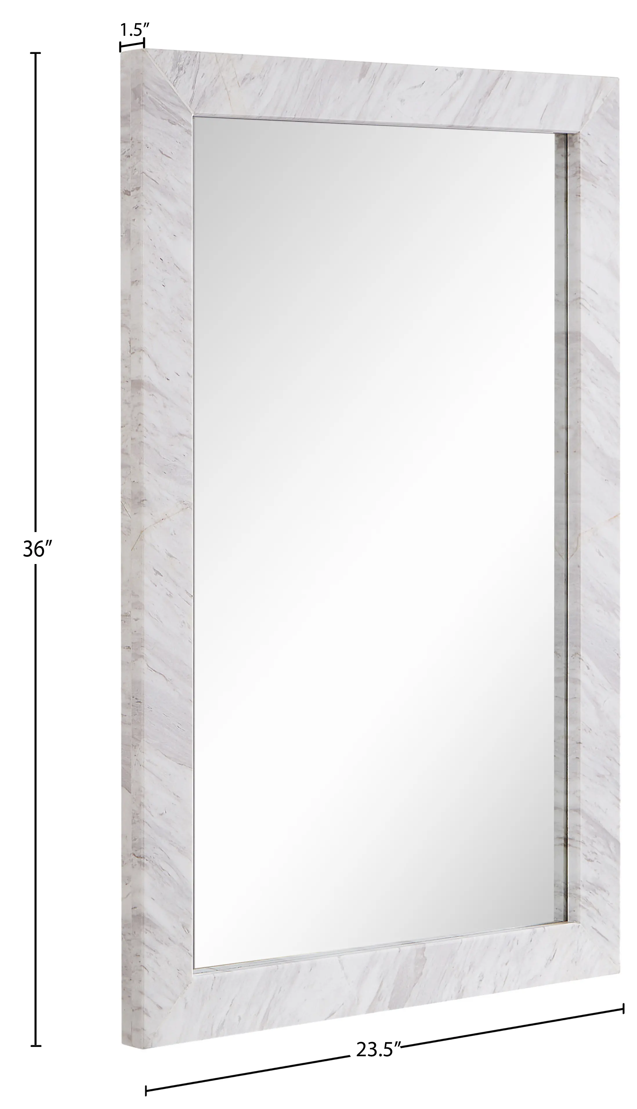 Pavia White Genuine Marble Mirror-8