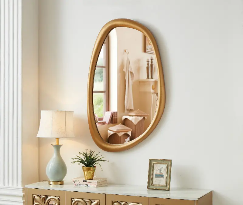 Holland Brass Polyresin Frame Mirror