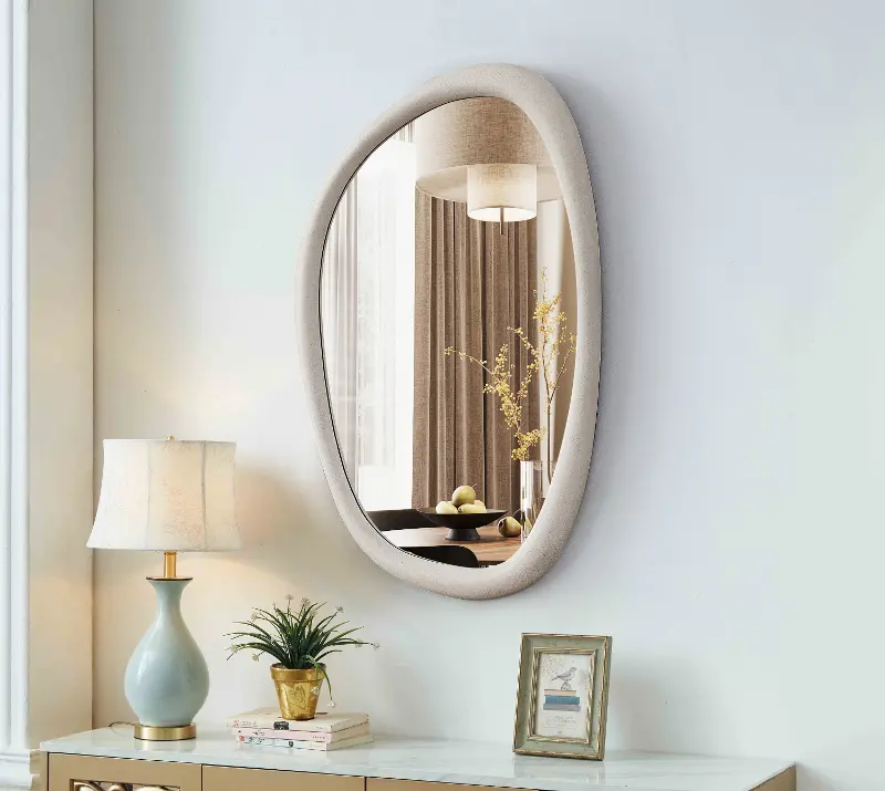 Holland White Polyresin Frame Mirror