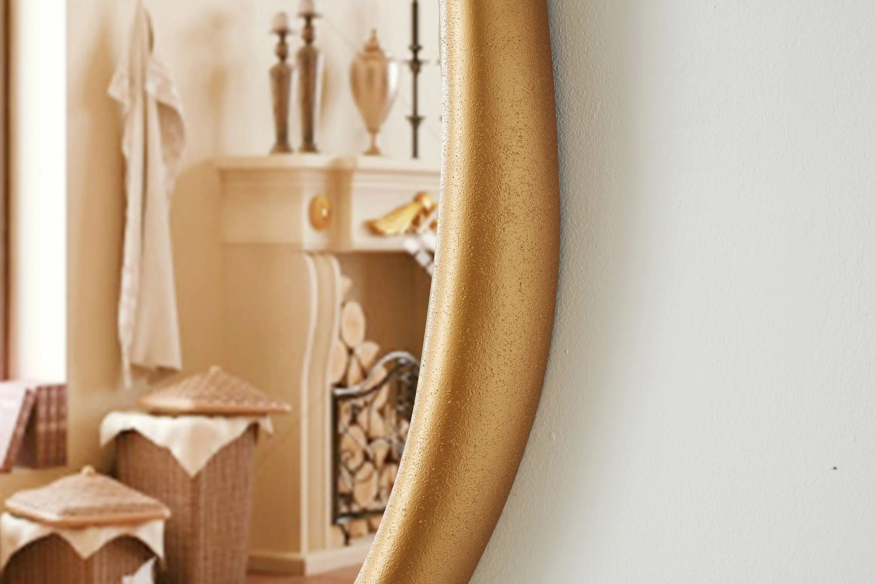 Holland Brass Polyresin Frame Floor Mirror-2