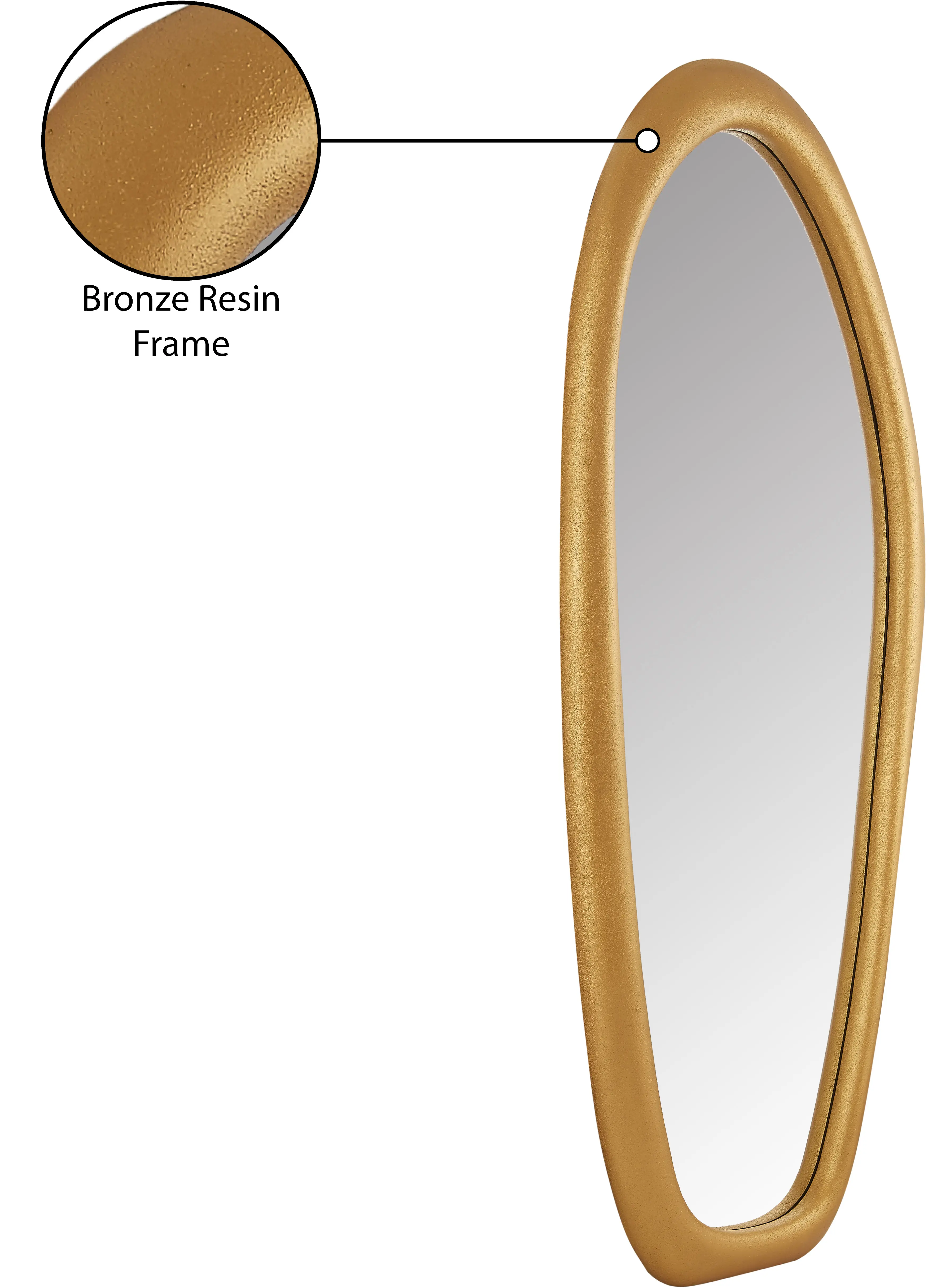 Holland Brass Polyresin Frame Floor Mirror-6