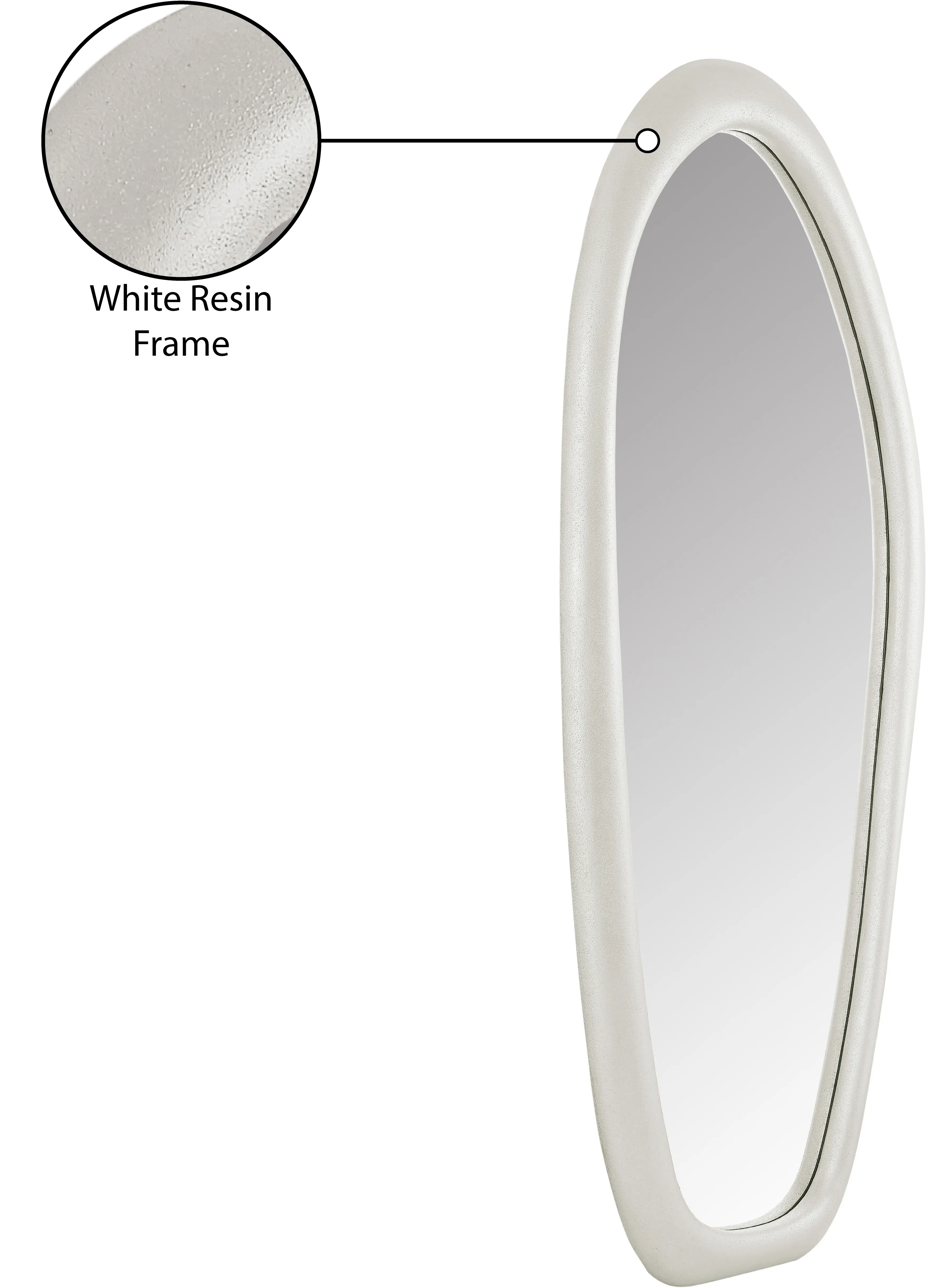 Holland White Polyresin Frame Floor Mirror-6