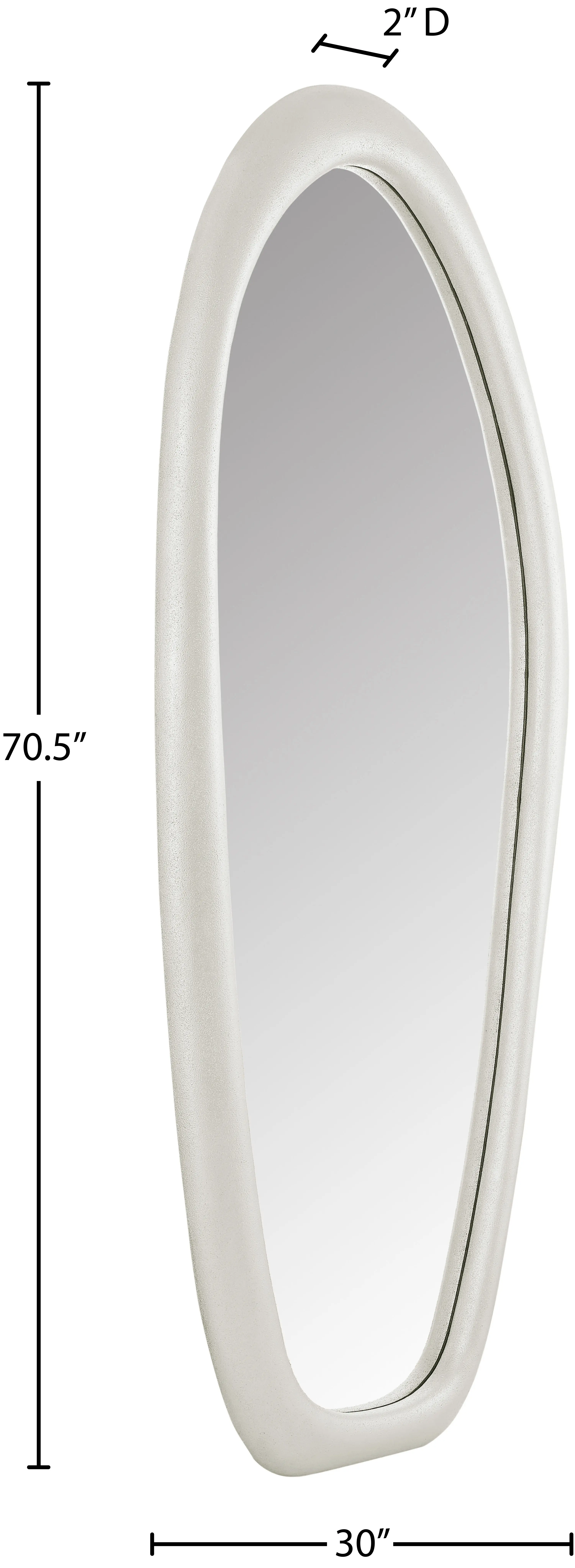 Holland White Polyresin Frame Floor Mirror-7