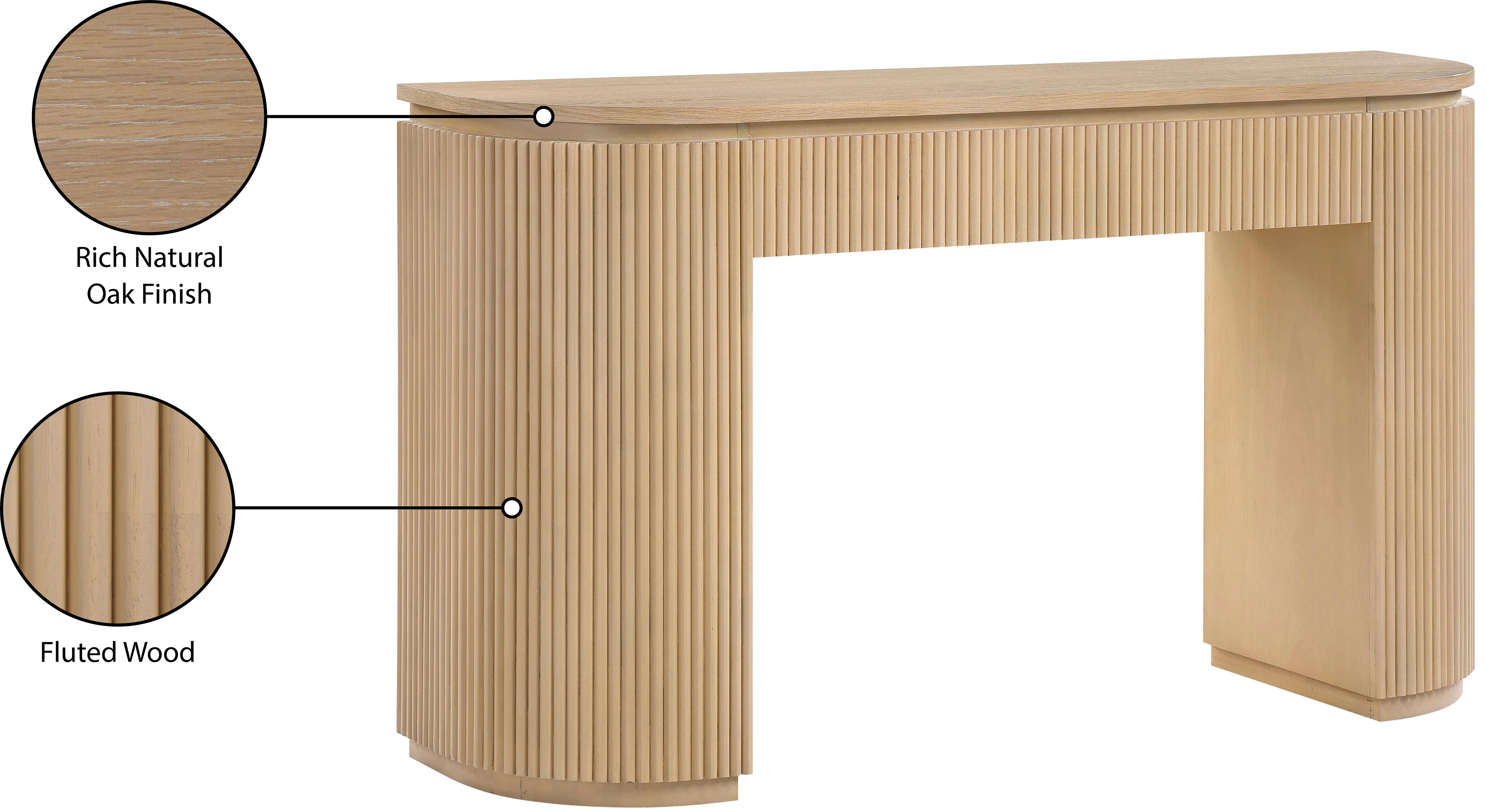 Astrid Natural Oak Fluted Console Table-8