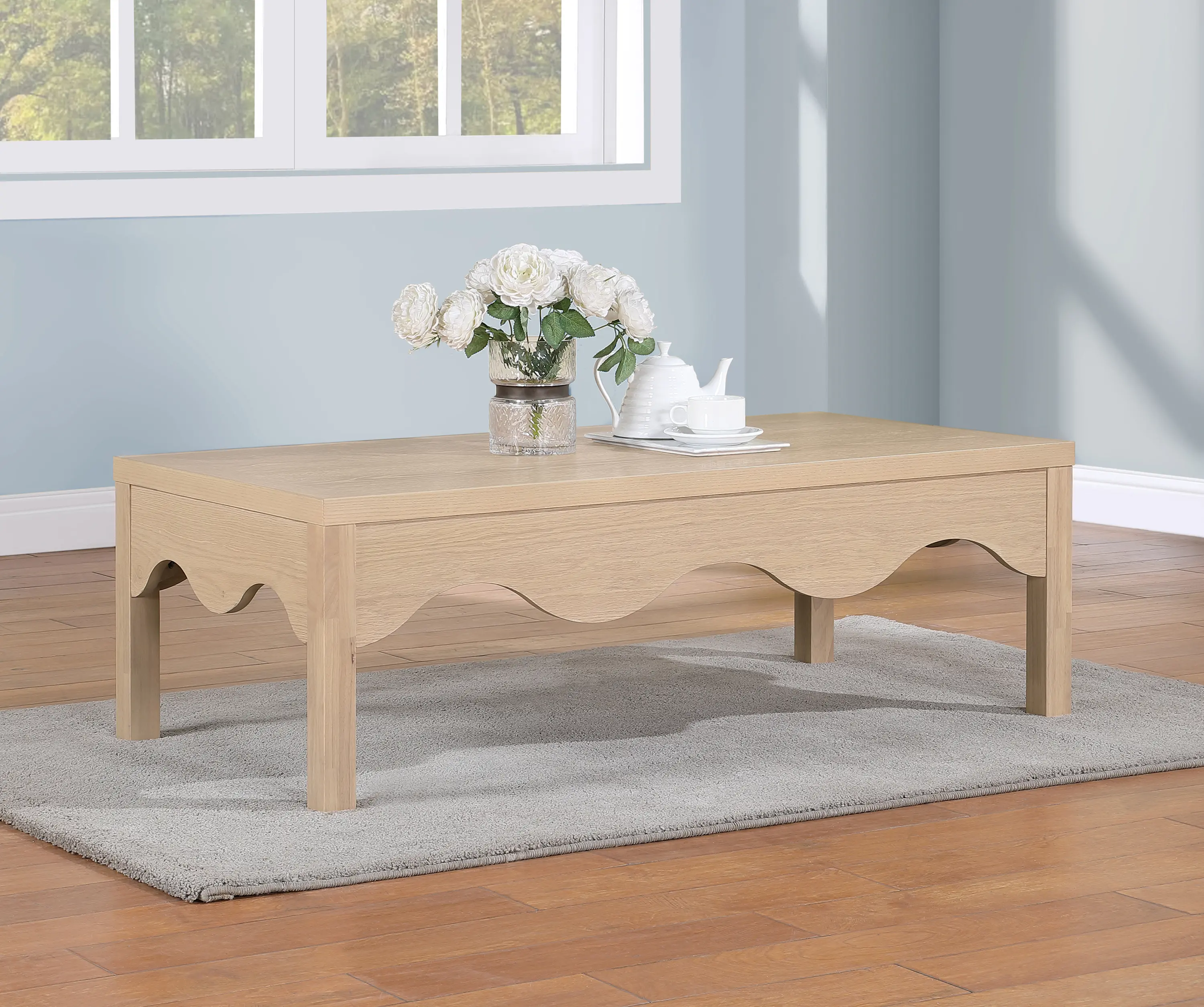 Fiora Natural Scalloped Coffee Table-2