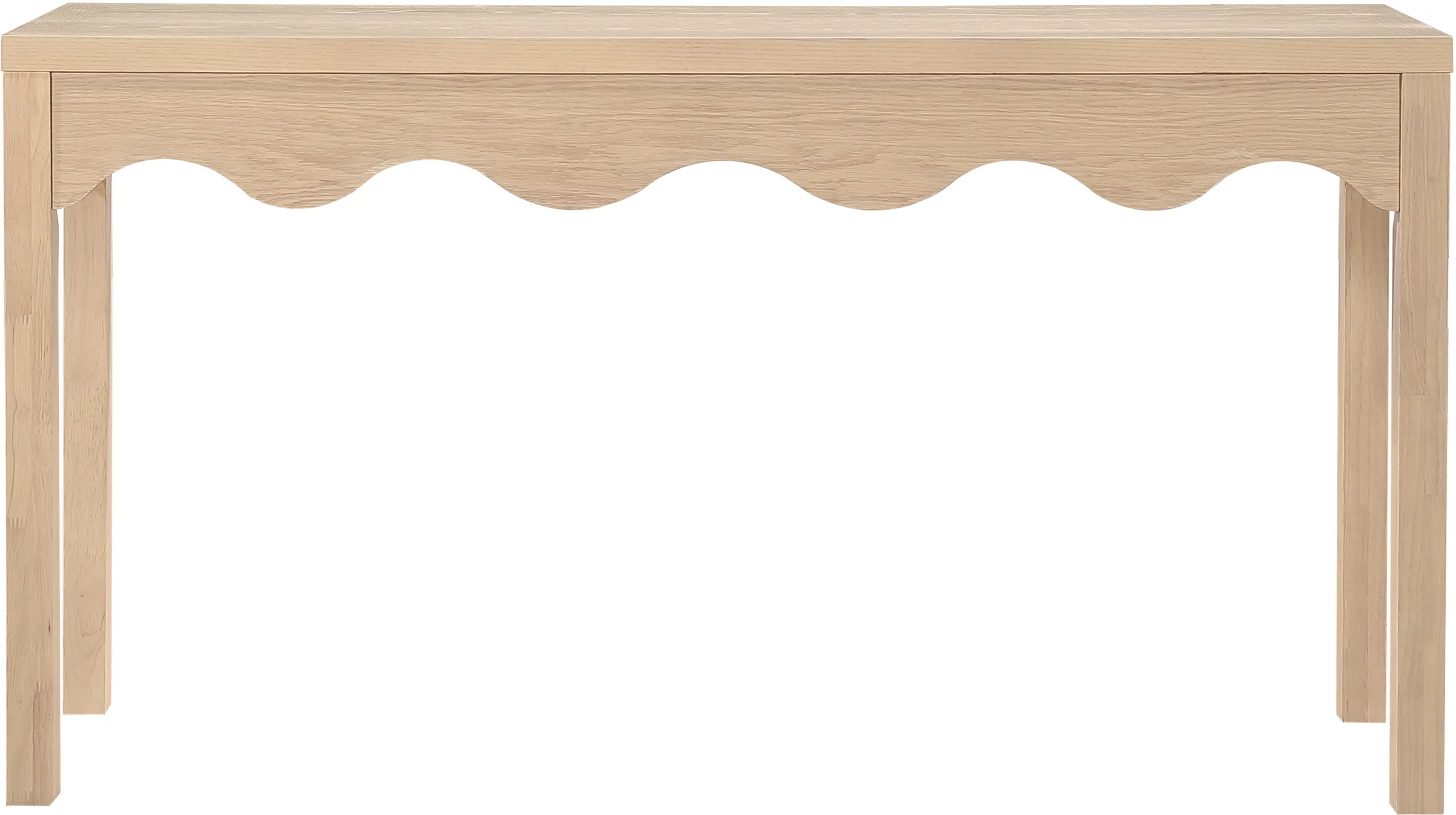 Fiora Natural Scalloped Console Table-3