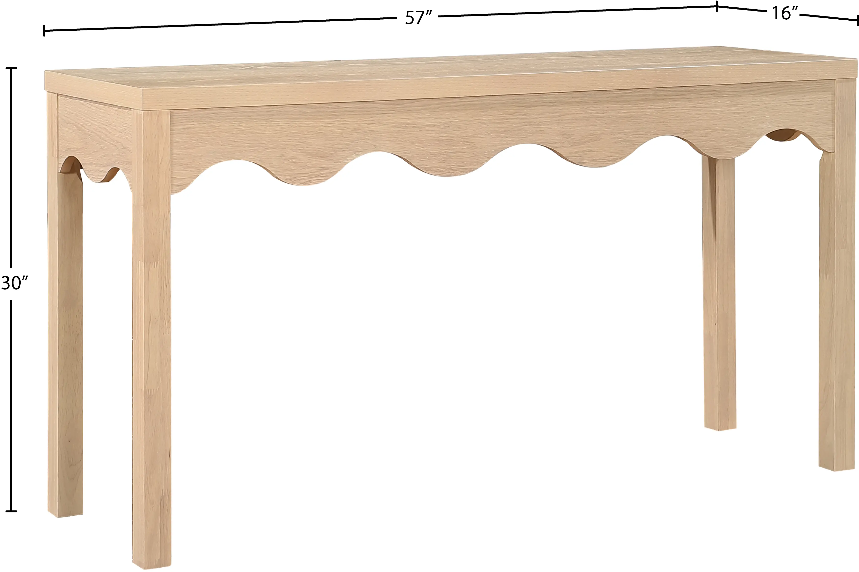 Fiora Natural Scalloped Console Table-7
