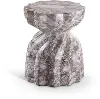 Caserta Brown Marble and Concrete Indoor/Outdoor End Table