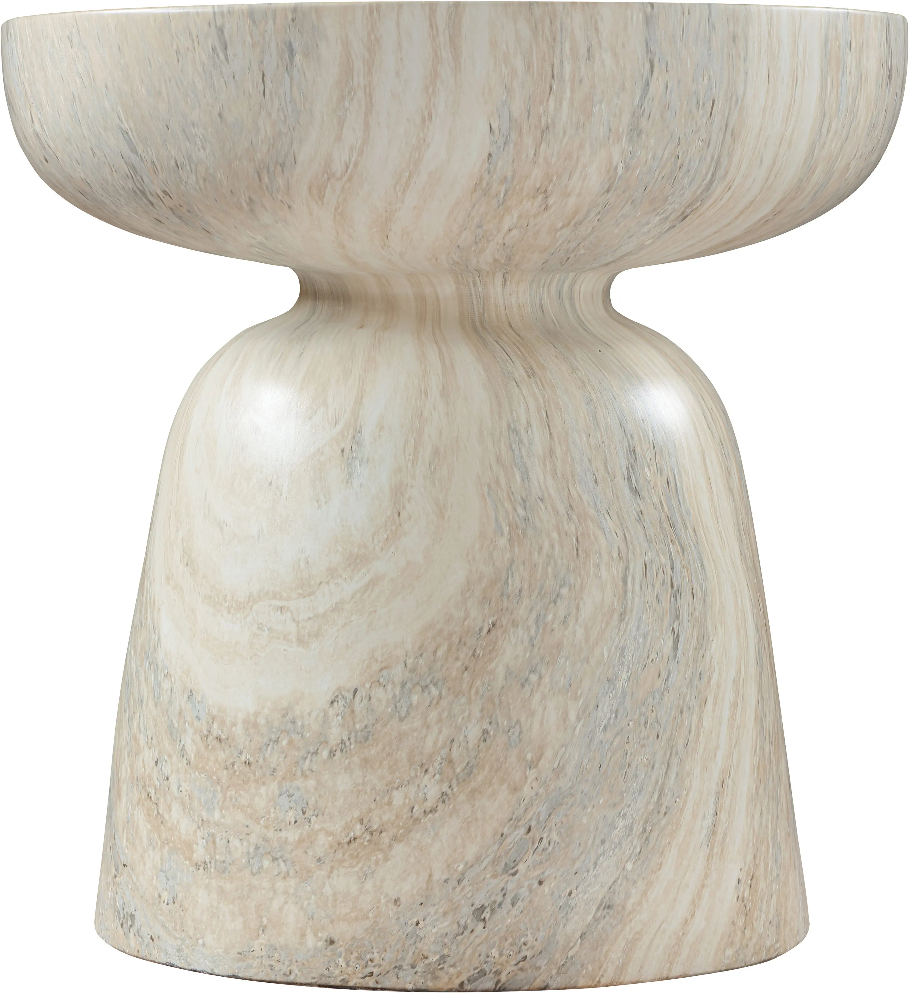 Avellino Natural Travertine and Concrete Indoor/Outdoor End Table-4