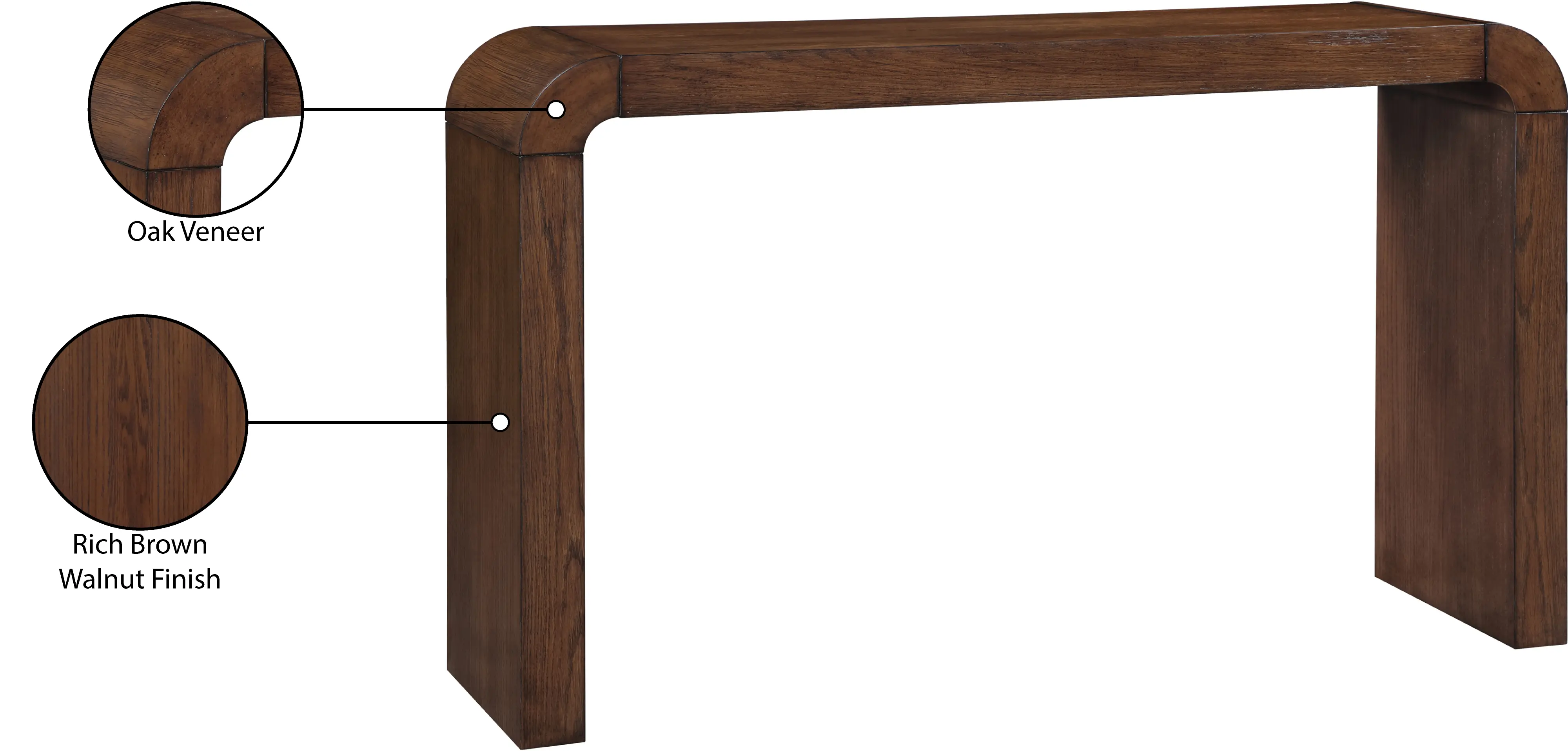 Toulon Brown Oak Console Table-6