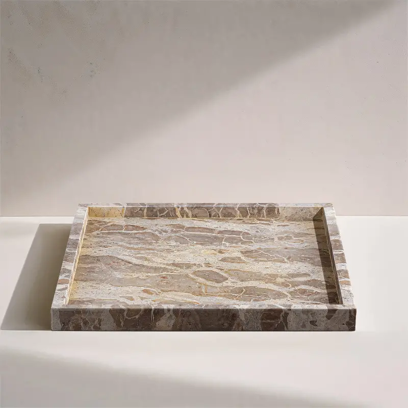 Barletta Beige Square Marble Tray