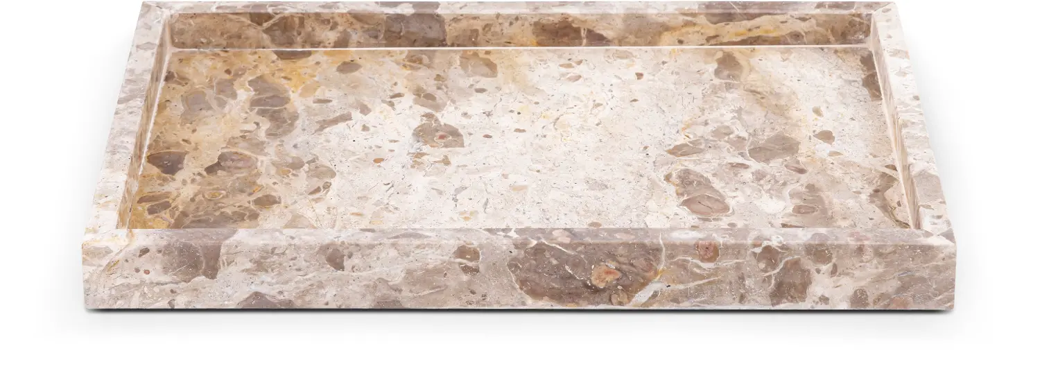 Barletta Beige Rectangular Marble Tray-1