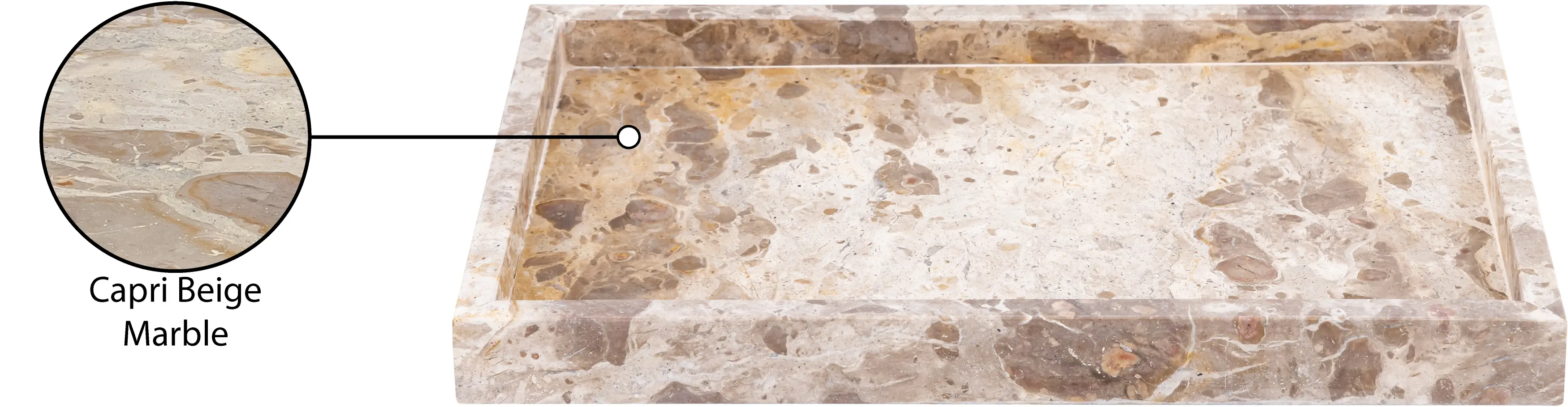 Barletta Beige Rectangular Marble Tray-5