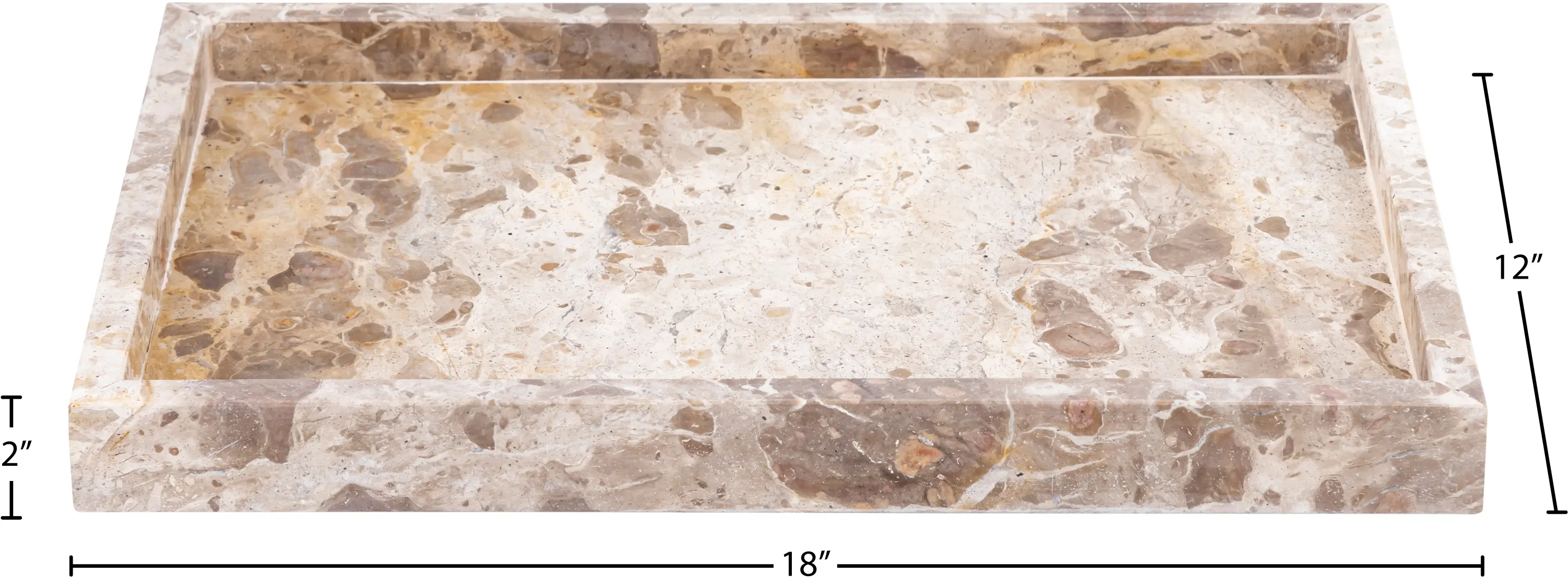 Barletta Beige Rectangular Marble Tray-6