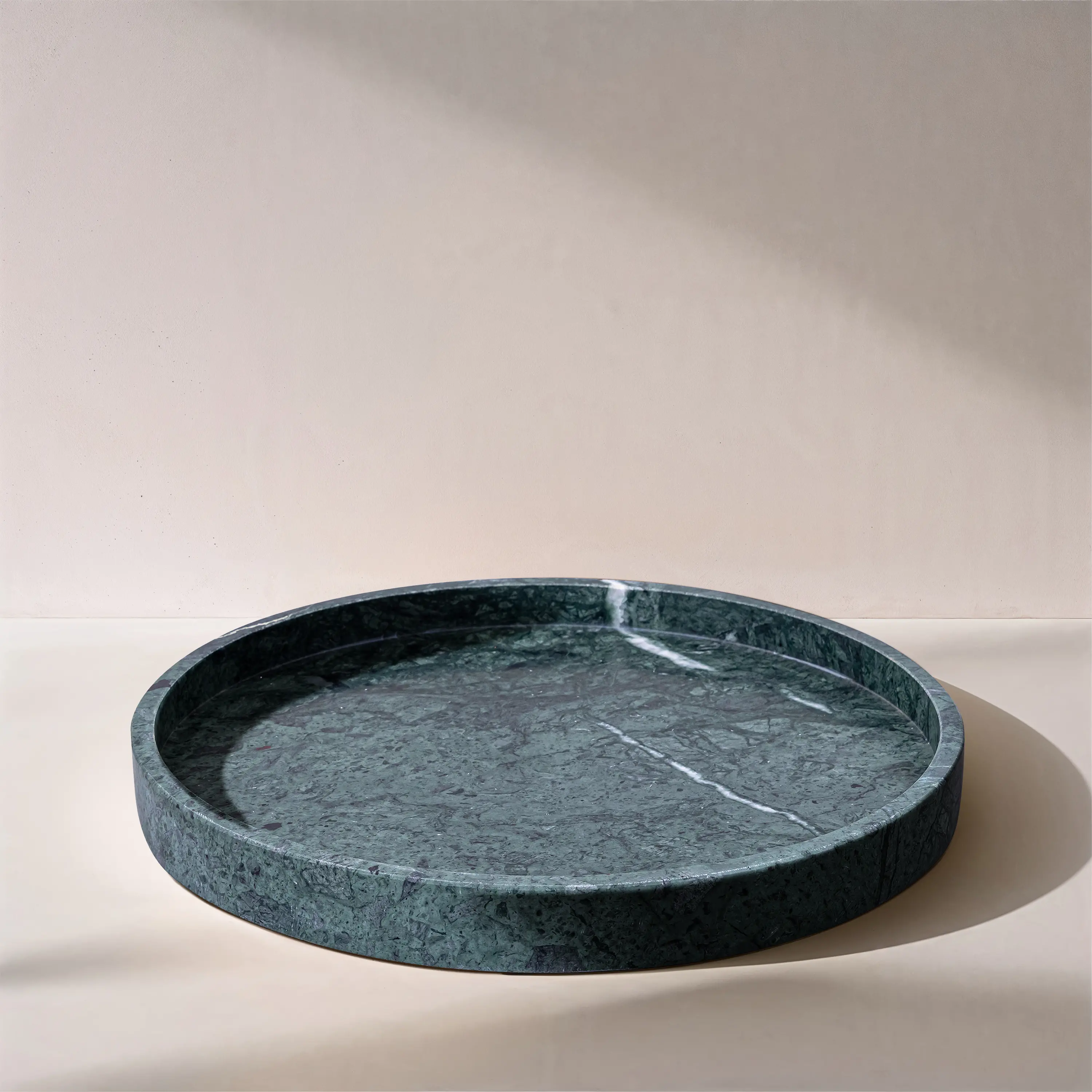 Barletta Green Round Marble Tray-2