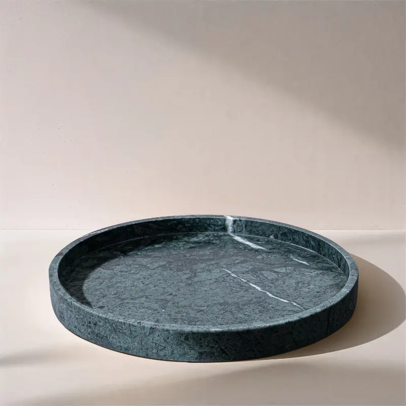 Barletta Green Round Marble Tray