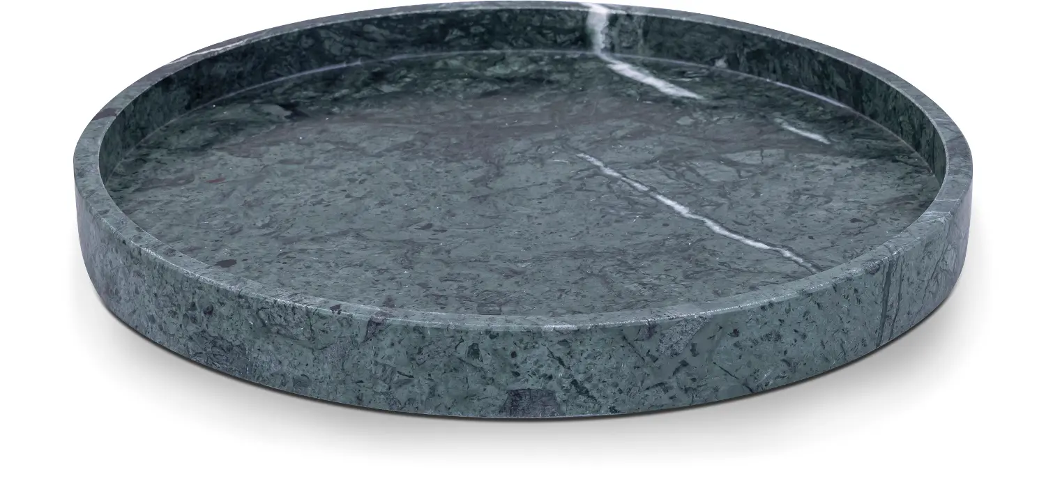 Barletta Green Round Marble Tray-1