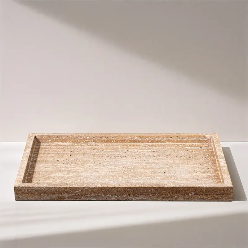 Barletta Natural Rectangular Travertine Tray