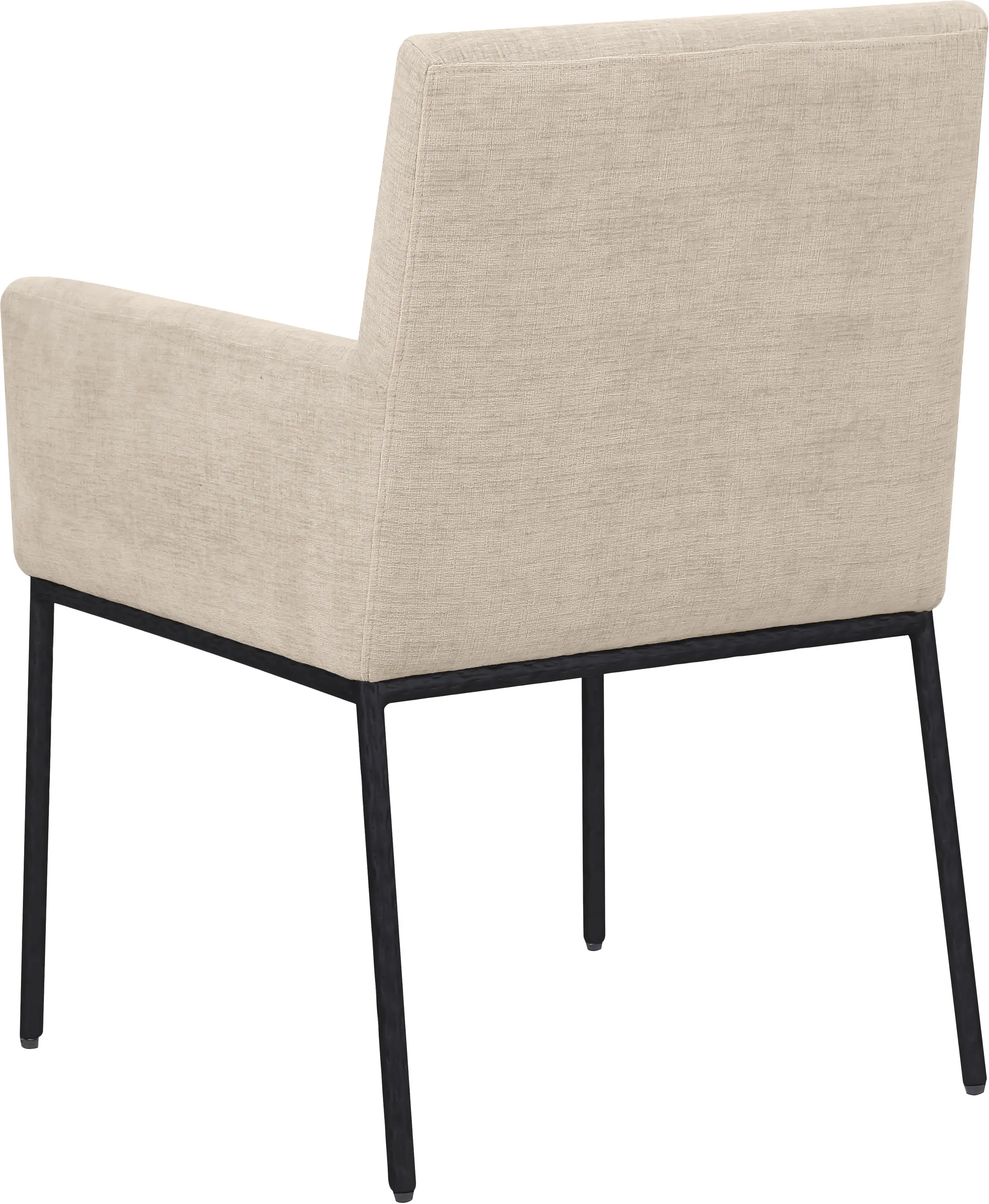 Reeves Beige Dining Armchair with Black Legs, Set of 2-7