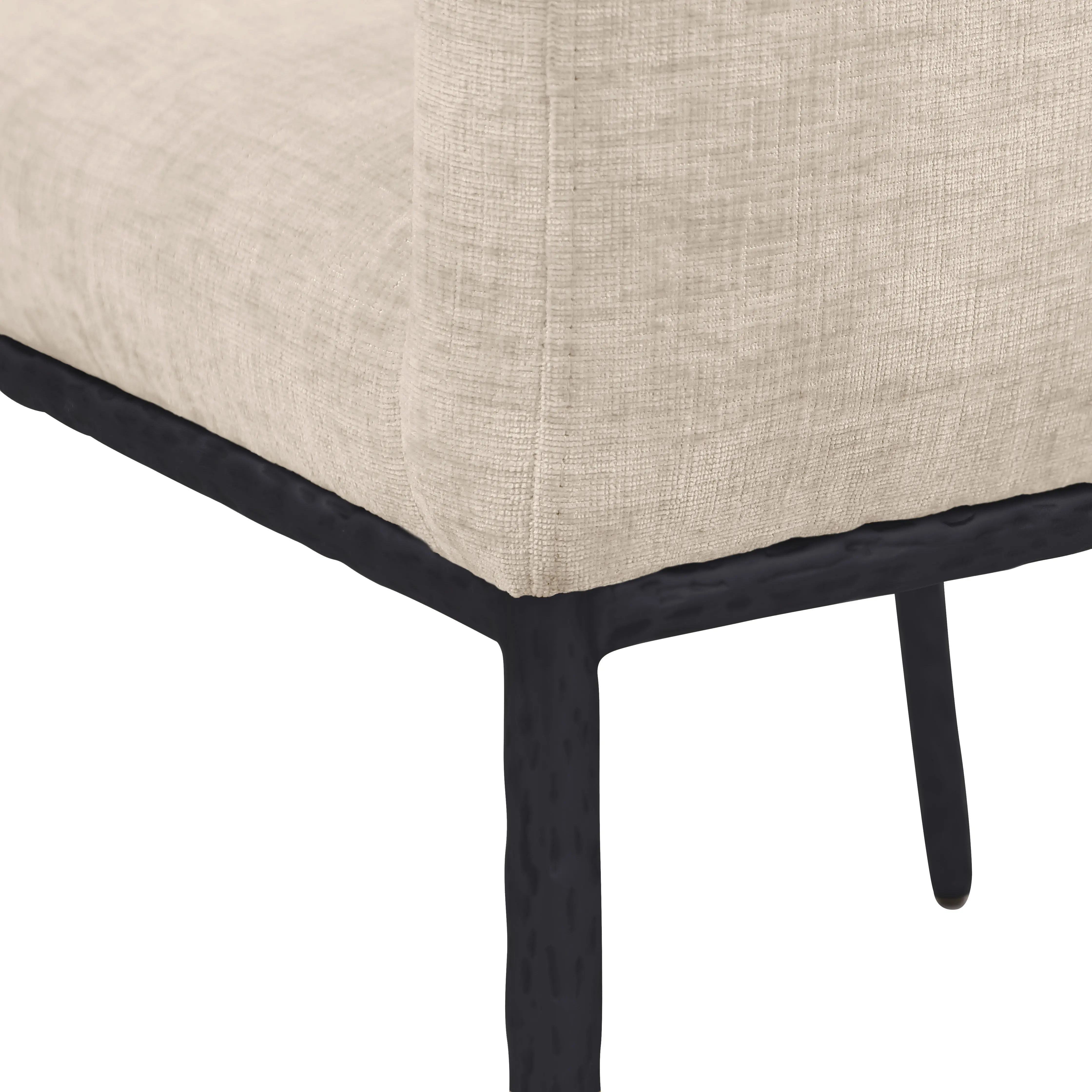 Reeves Beige Dining Armchair with Black Legs, Set of 2-8