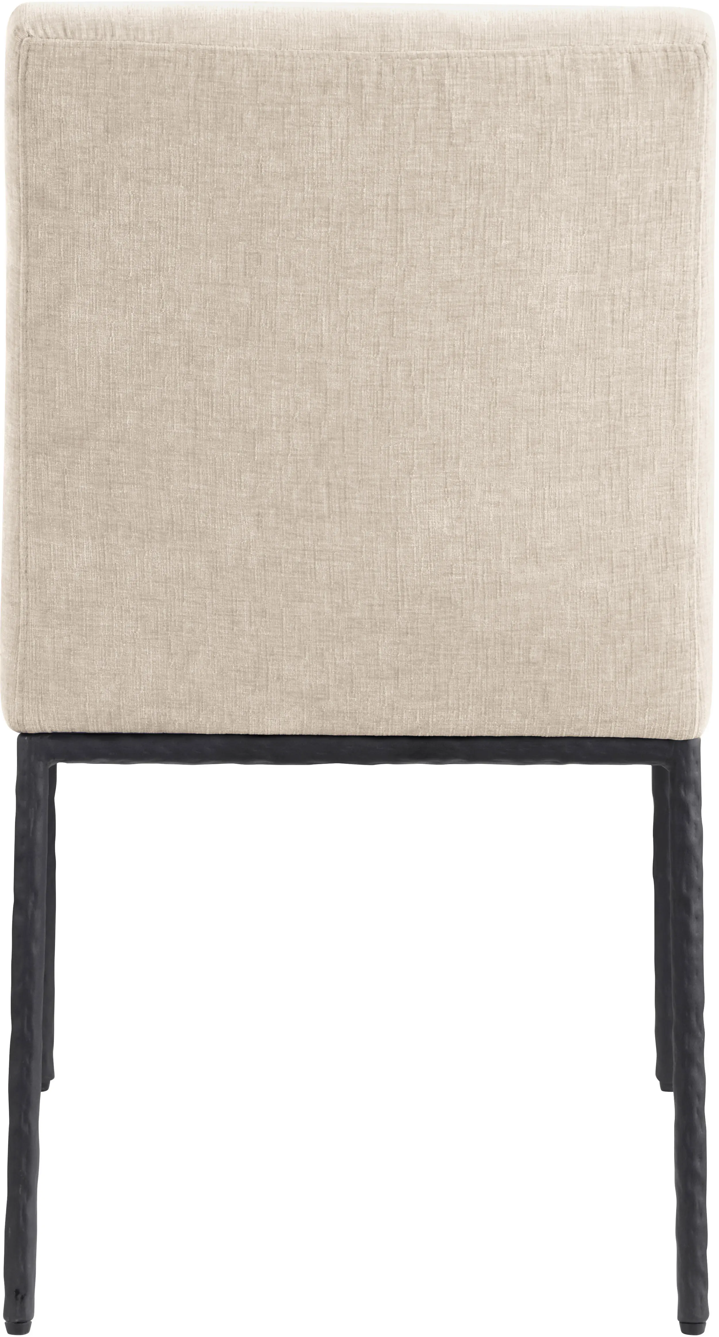 Reeves Beige Dining Side Chair with Black Legs, Set of 2-6