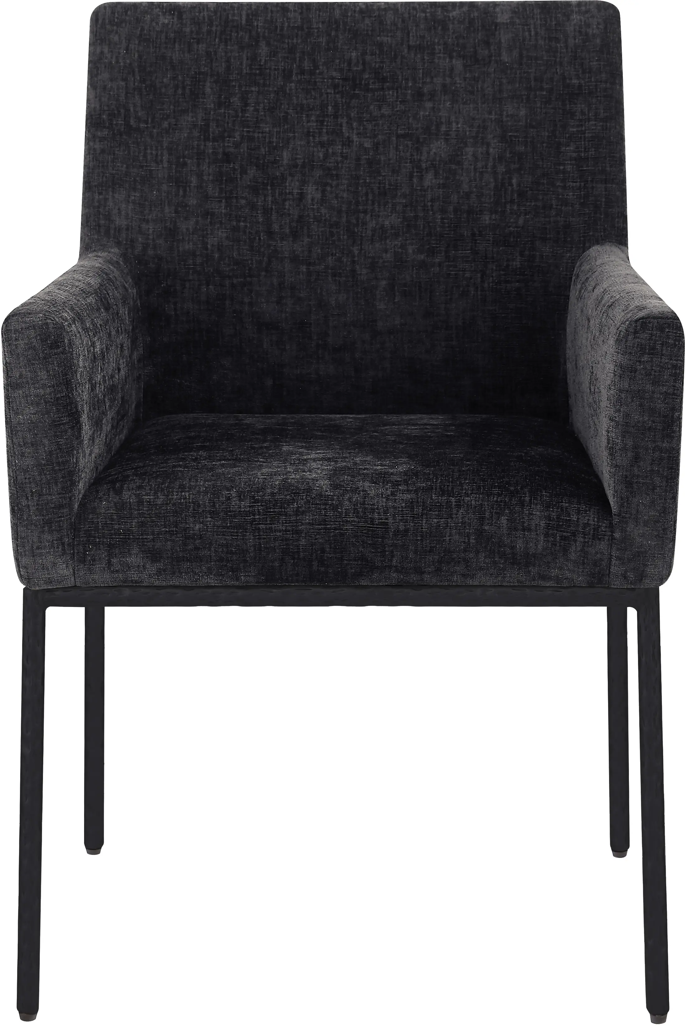 Reeves Black Dining Armchair with Black Legs, Set of 2-4