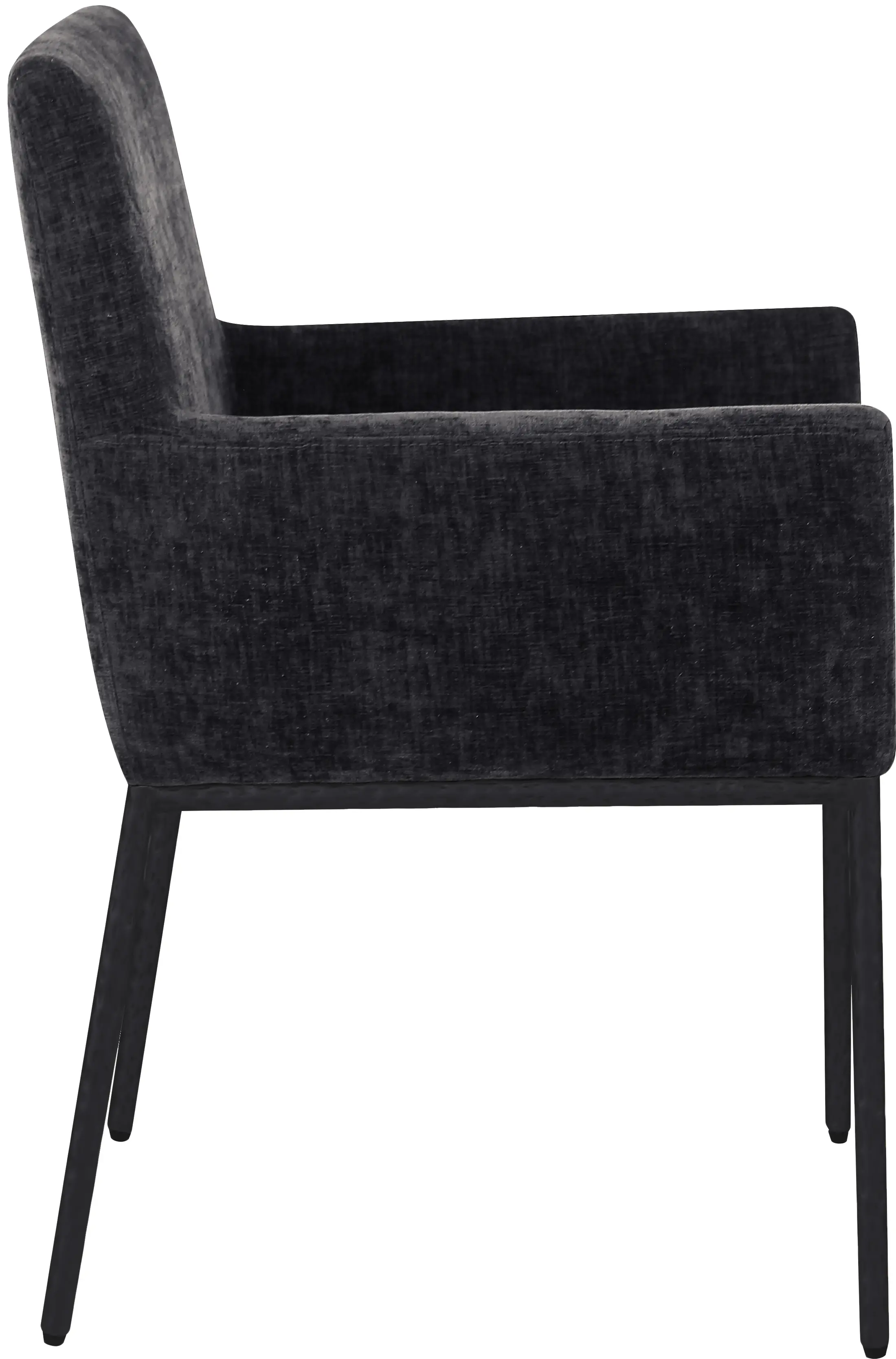 Reeves Black Dining Armchair with Black Legs, Set of 2-5