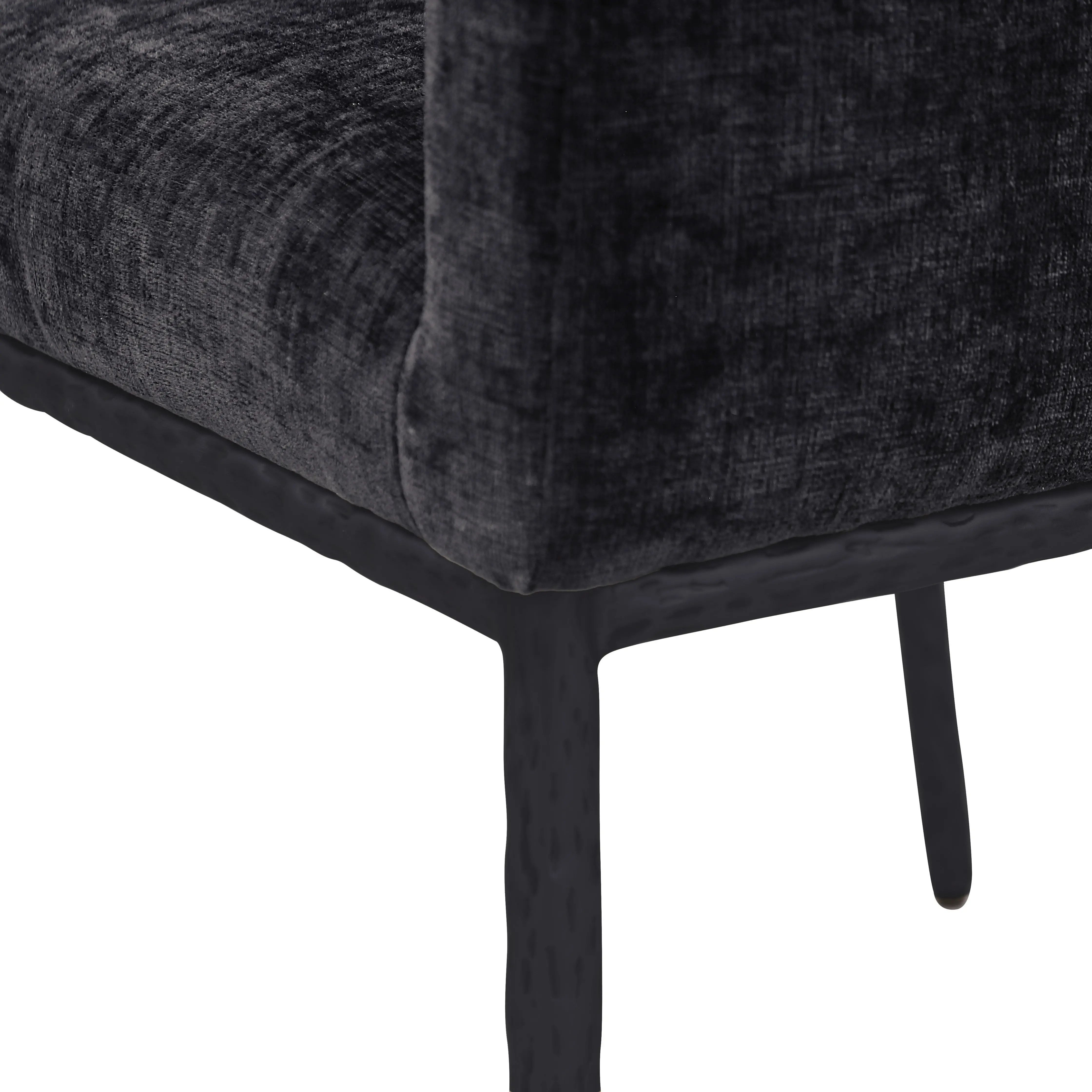 Reeves Black Dining Armchair with Black Legs, Set of 2-8