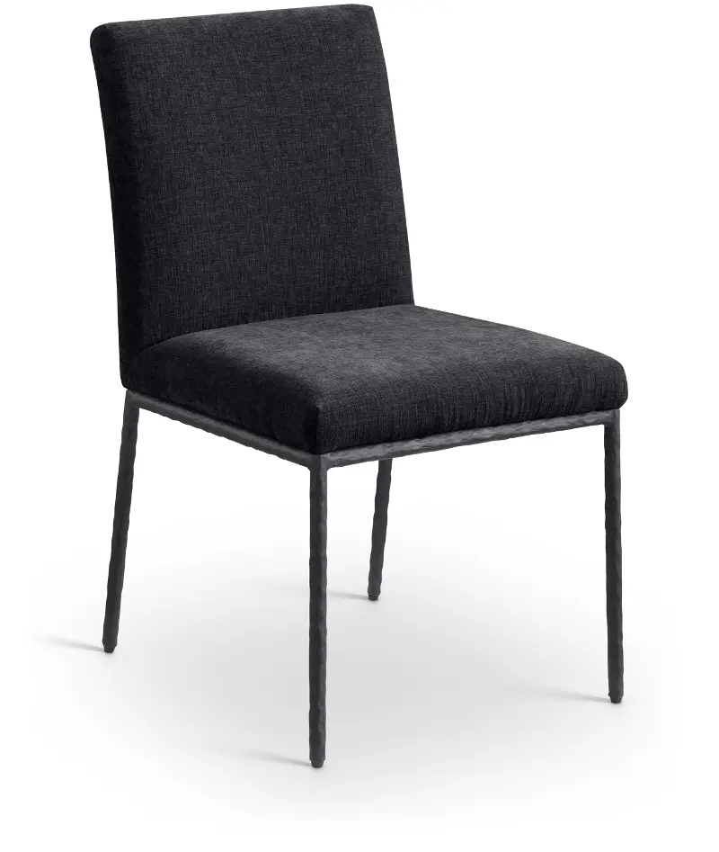 Reeves Black Dining Side Chair with Black Legs, Set of 2