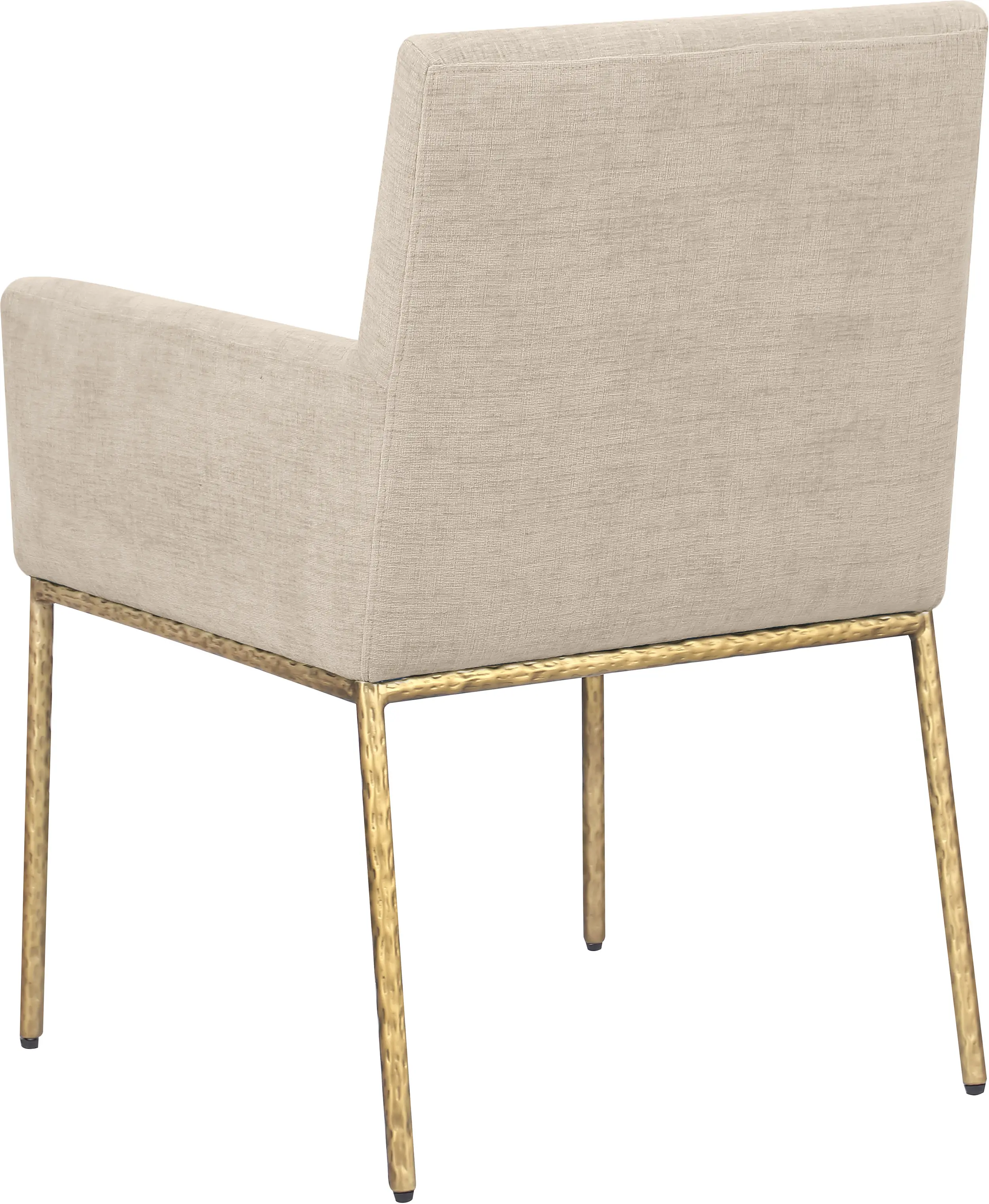 Reeves Beige Dining Armchair with Gold Legs, Set of 2-7