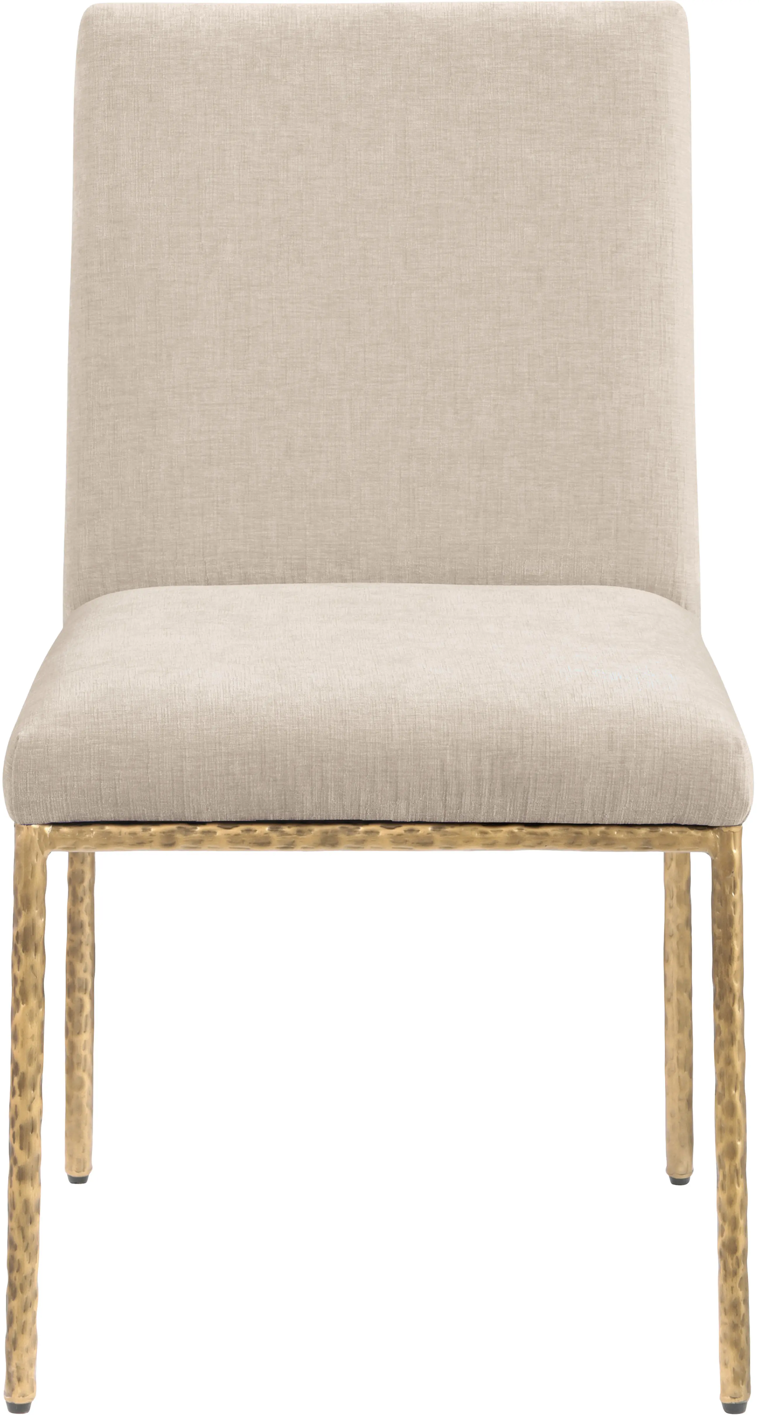 Reeves Beige Dining Side Chair with Gold Legs, Set of 2-4