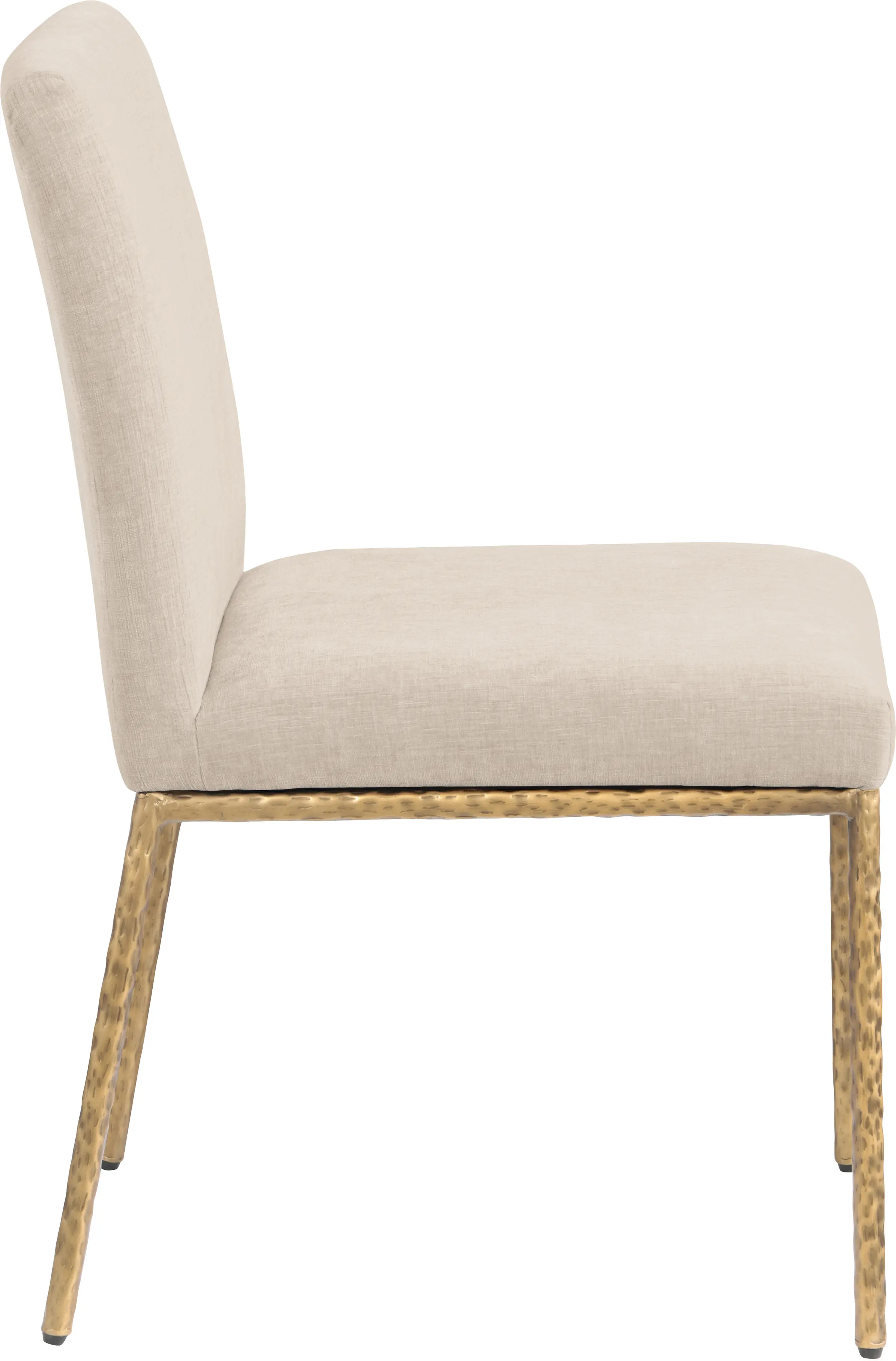 Reeves Beige Dining Side Chair with Gold Legs, Set of 2-5